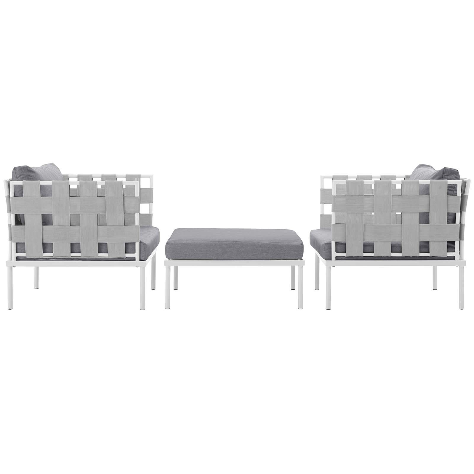 Harmony 3-Pc Outdoor Patio Aluminum Sectional Sofa Set