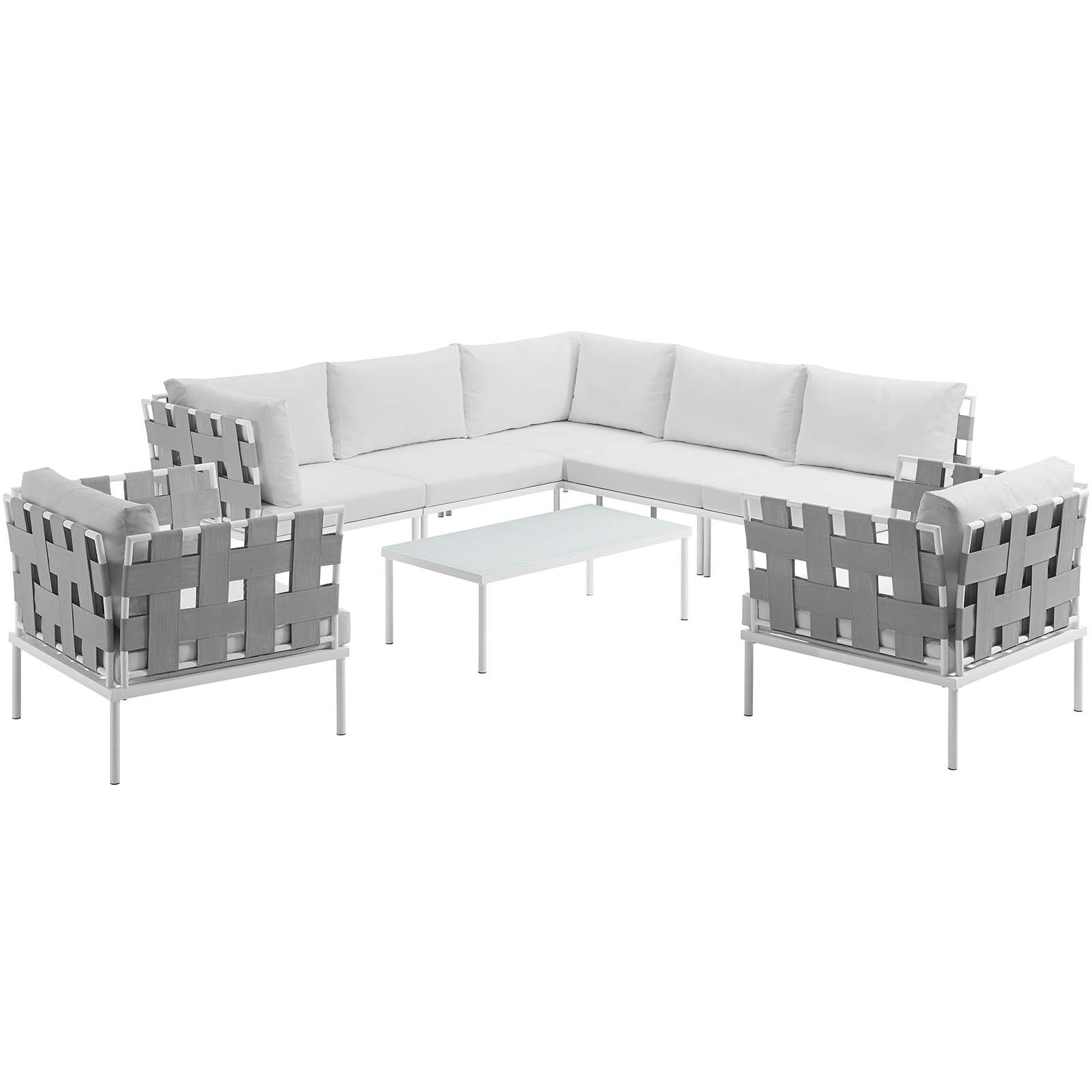 Harmony 8-Pc Outdoor Patio Aluminum Sectional Sofa Set