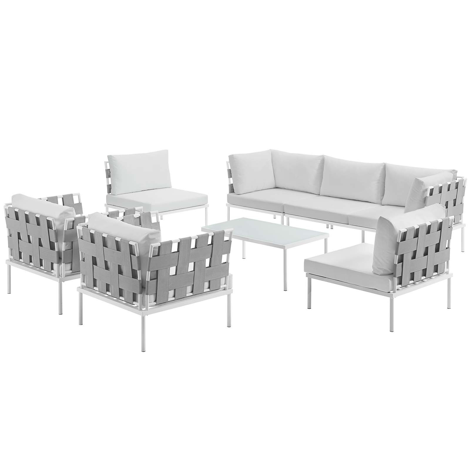 Harmony 8-Pc Outdoor Patio Aluminum Sectional Sofa Set