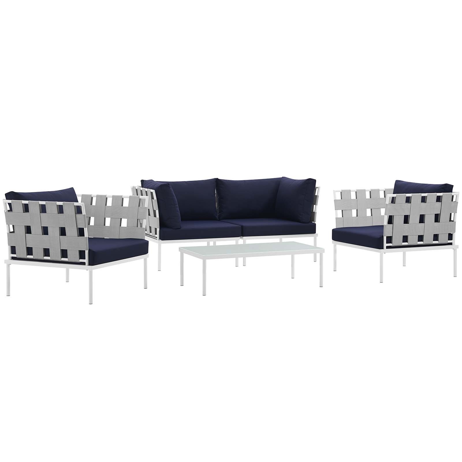 Harmony 5-Pc Outdoor Patio Aluminum/Fabric Sectional Sofa Set