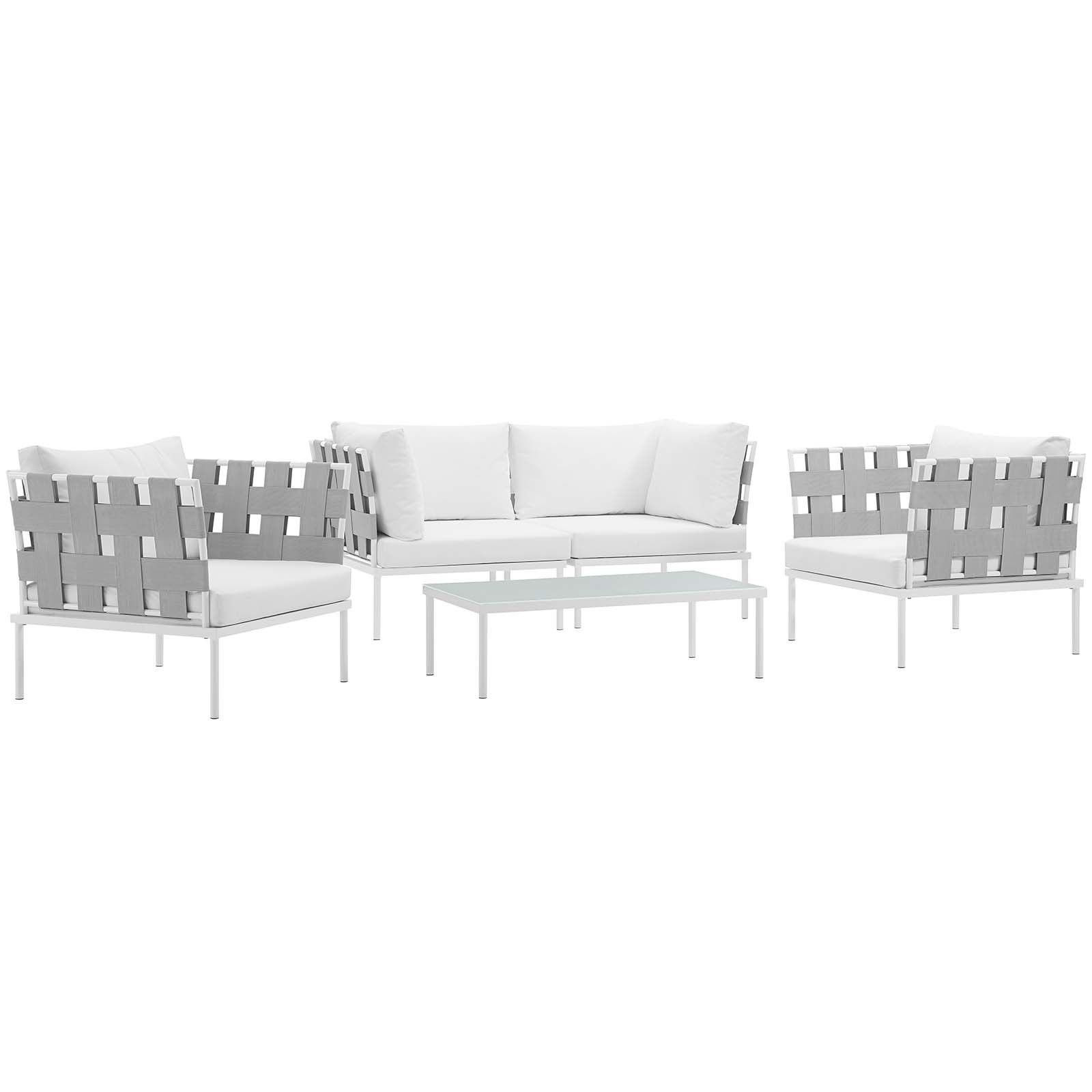 Harmony 5-Pc Outdoor Patio Aluminum/Fabric Sectional Sofa Set