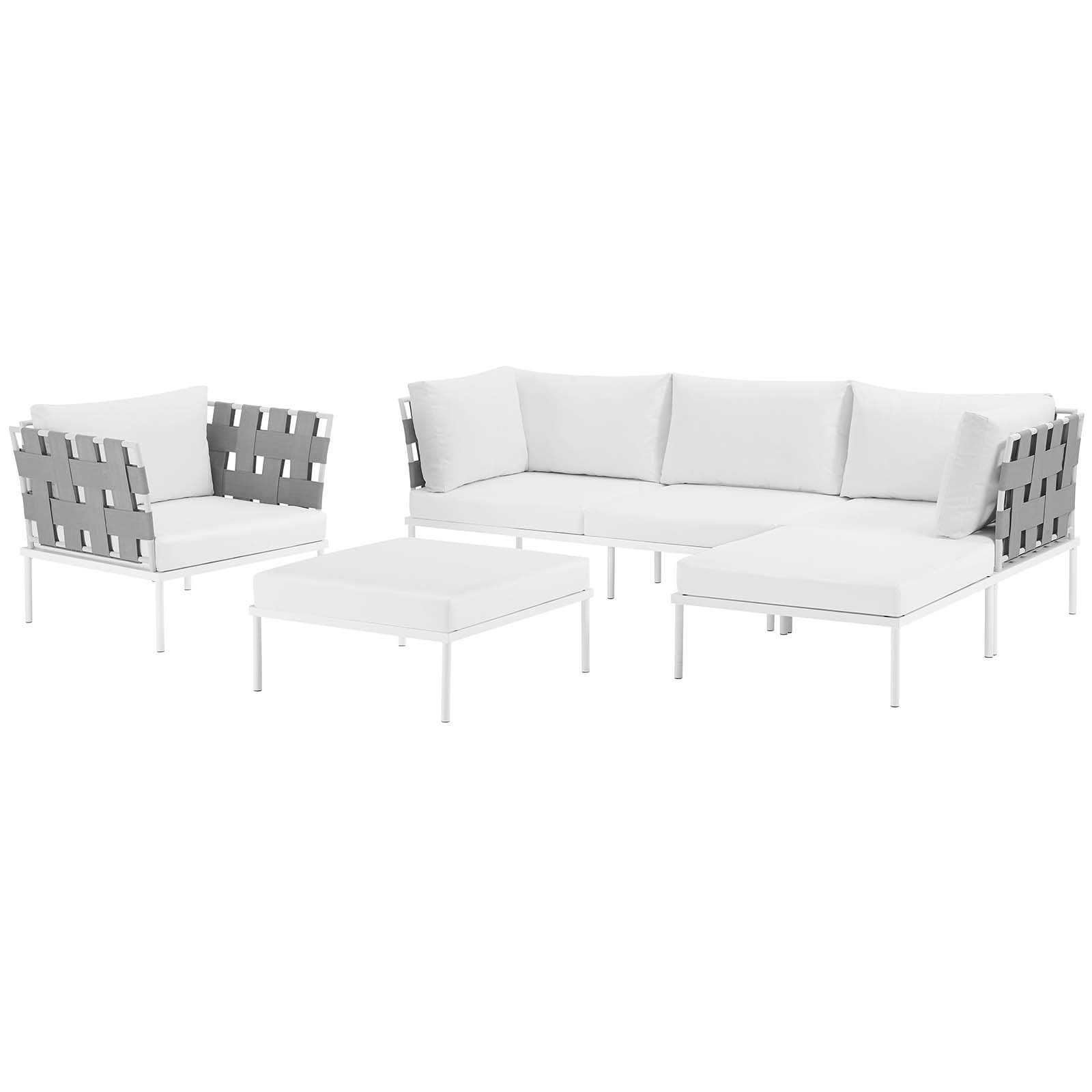 Harmony 6-Pc Outdoor Patio Aluminum Sectional Sofa Set
