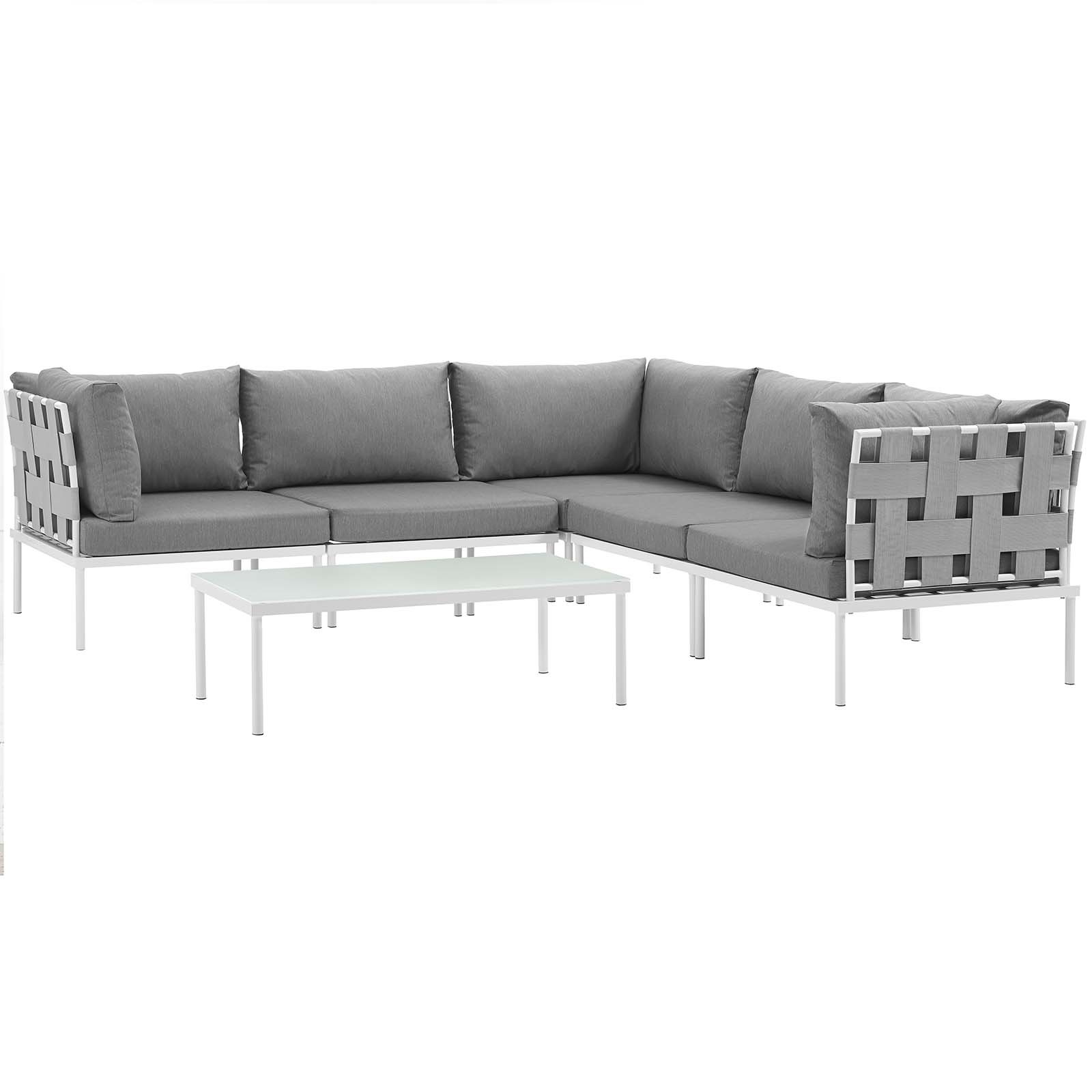 Harmony 6-Piece Sunbrella® Outdoor Patio Aluminum Sectional Sofa