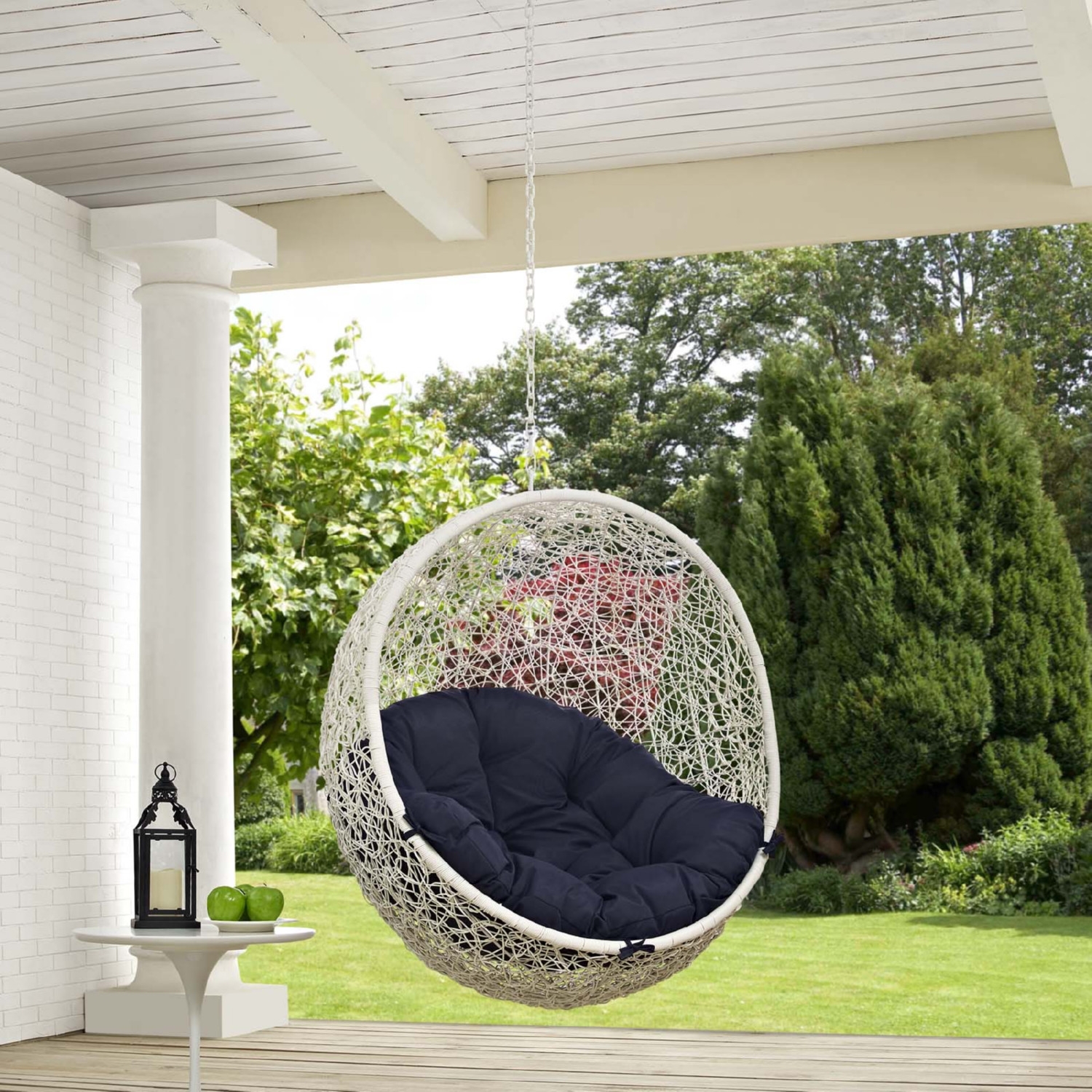 Hide Outdoor Patio Synthetic Rattan Weave Swing Chair Without Stand