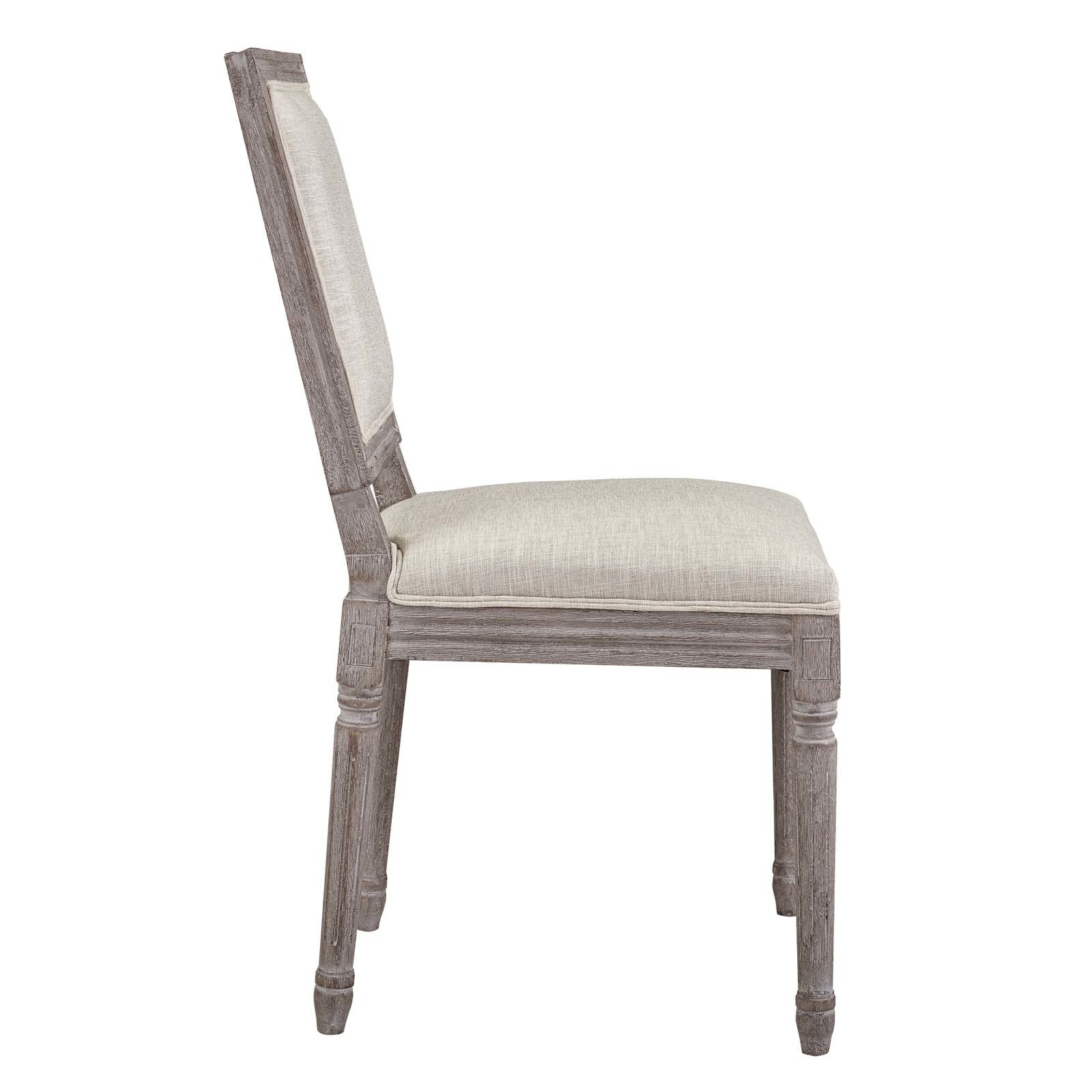 Court Vintage French Upholstered Fabric Dining Side Chair