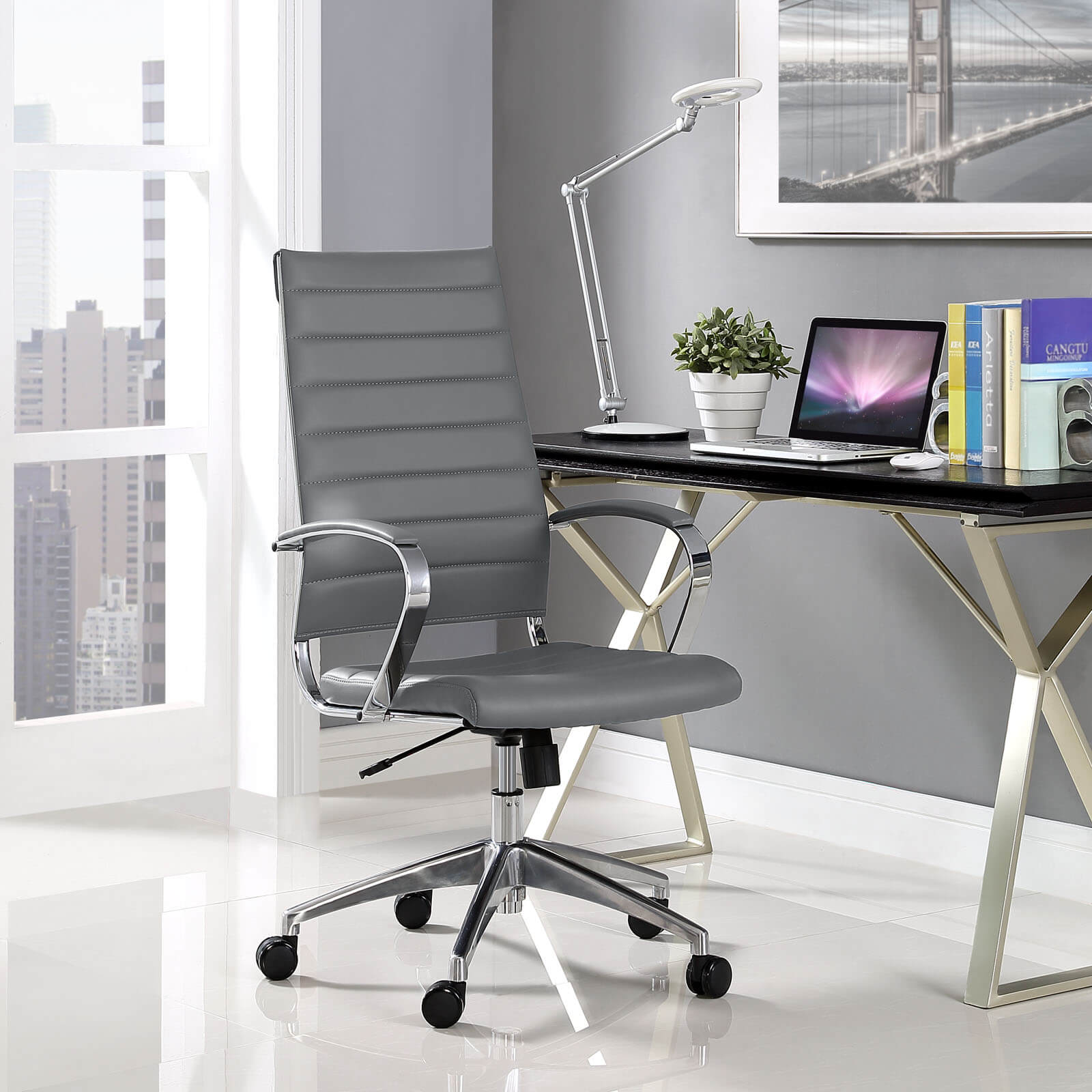 Jive Highback Office Chair, Gray by Modway Furniture