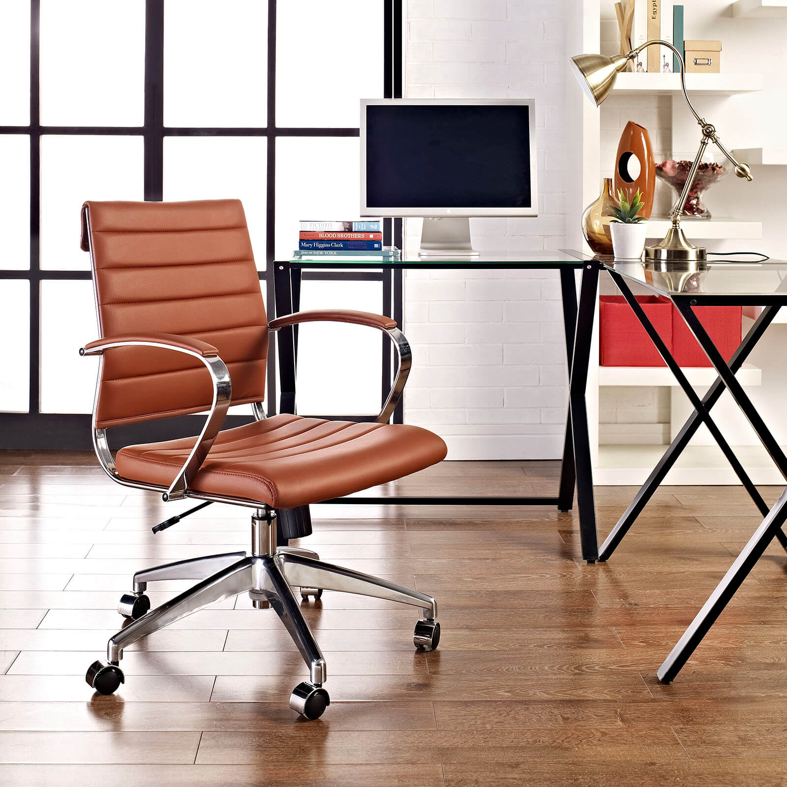 Jive Mid Back Office Chair, Terracotta by Modway Furniture