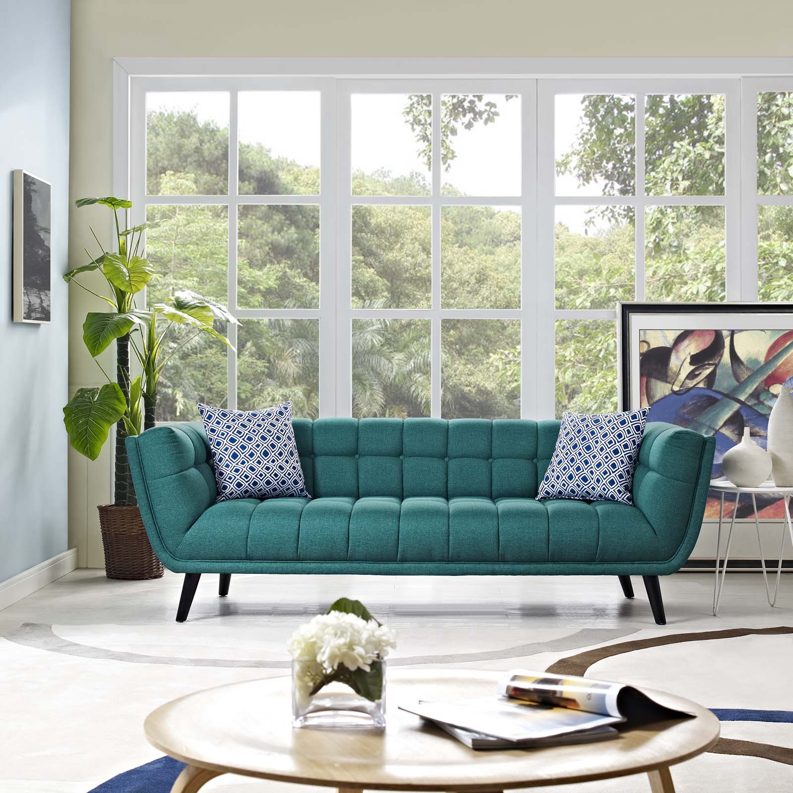 Bestow Tufted Upholstered Fabric Sofa
