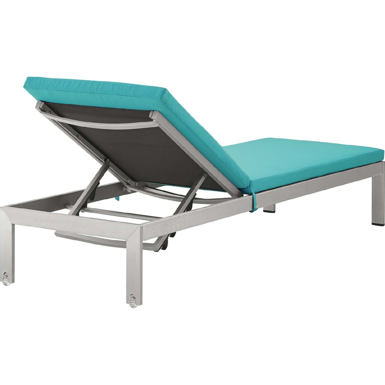 Shore 3-Pc Outdoor Patio Aluminum Chaise with Fabric Cushions