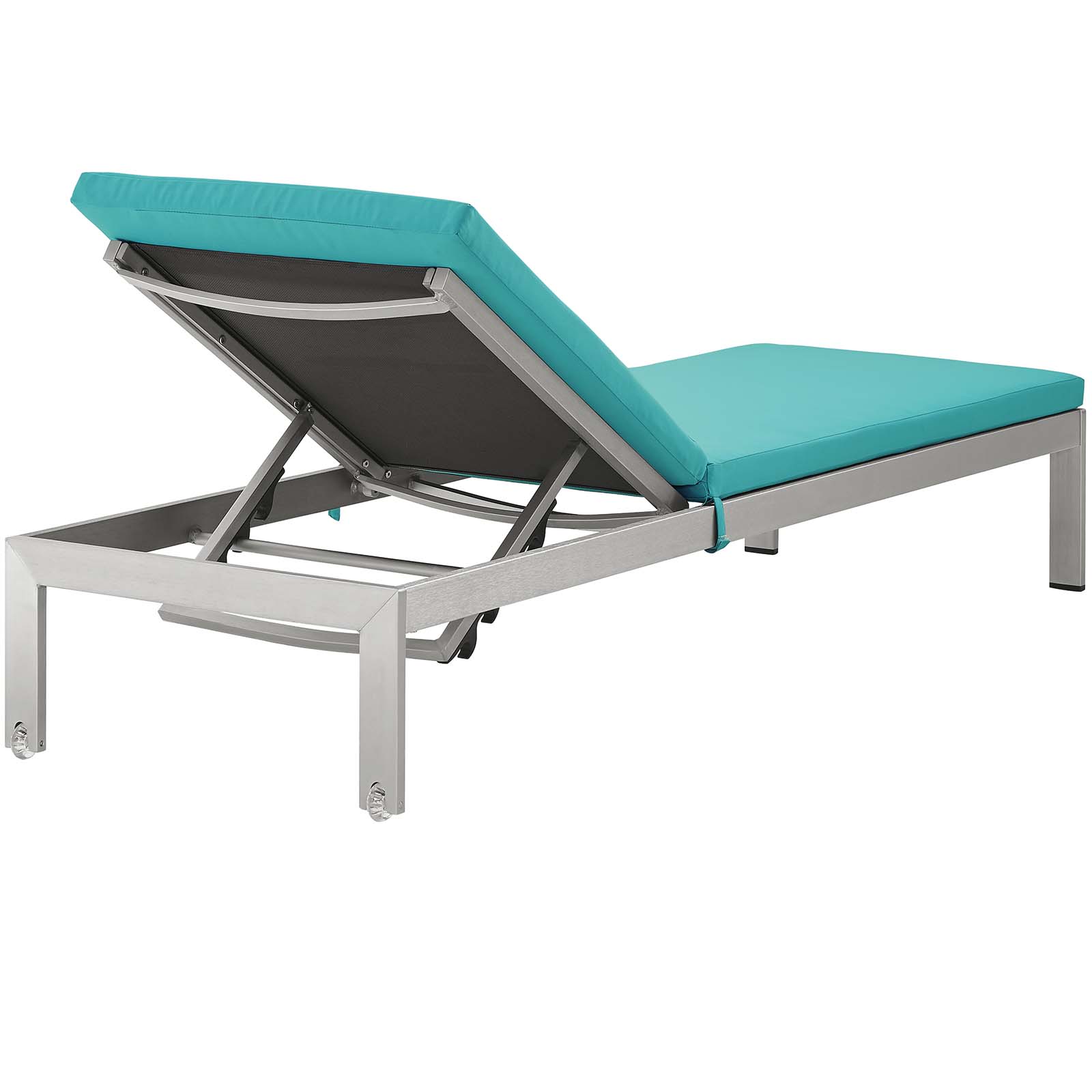 Shore Outdoor Patio Aluminum/Fabric Chaise with Cushions