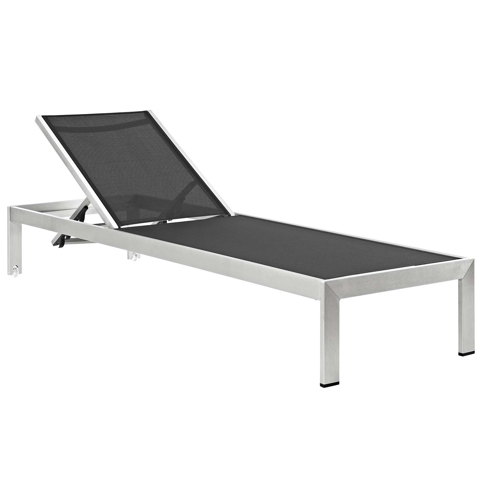 Shore Outdoor Patio Aluminum/Fabric Chaise with Cushions