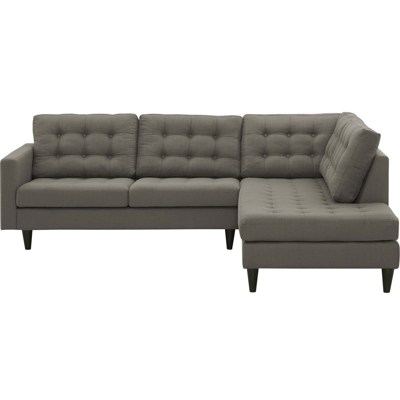 Empress 2-Pc Upholstered Fabric Right Arm Facing Bumper Sectional