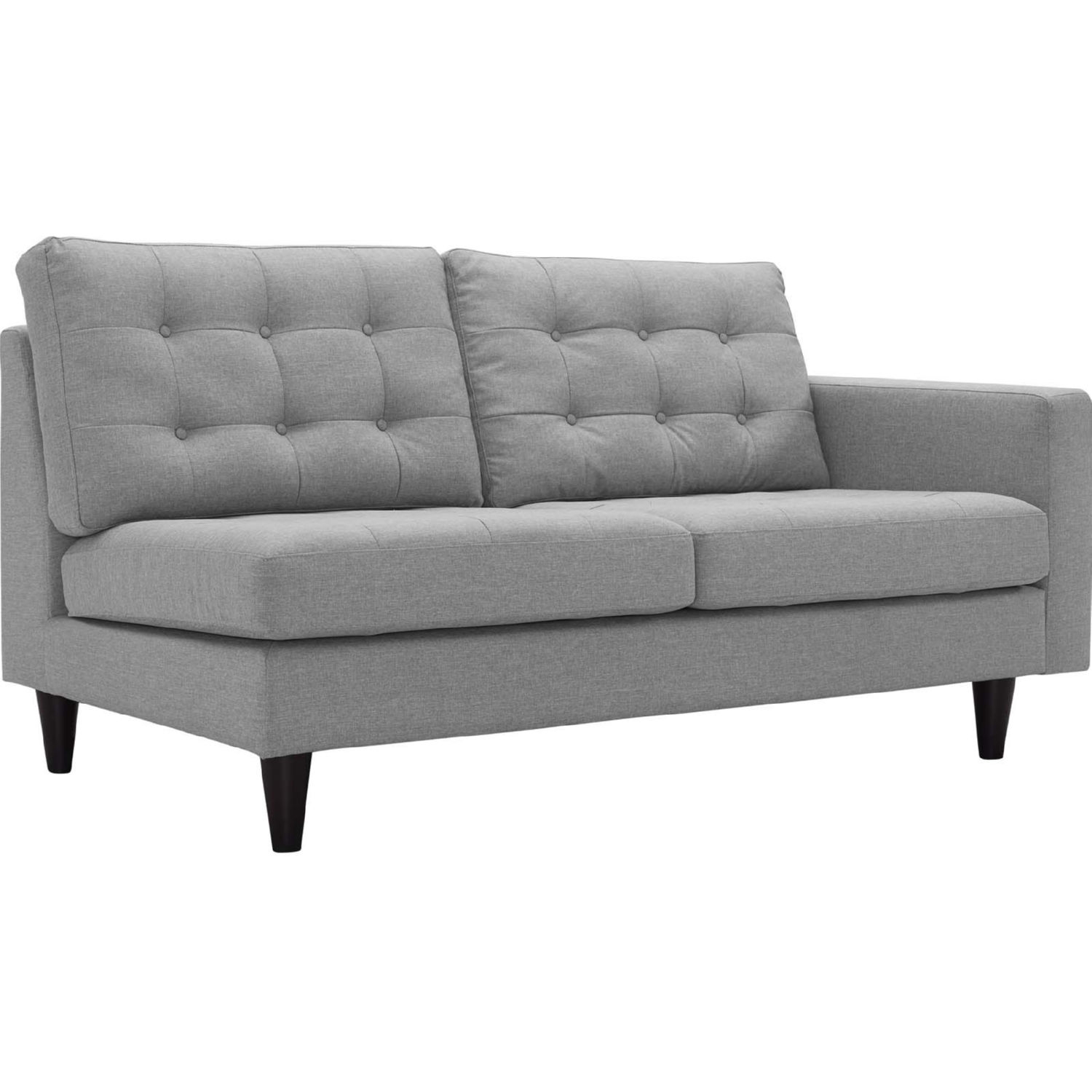Empress 2-Pc Upholstered Fabric Left Arm Facing Bumper Sectional