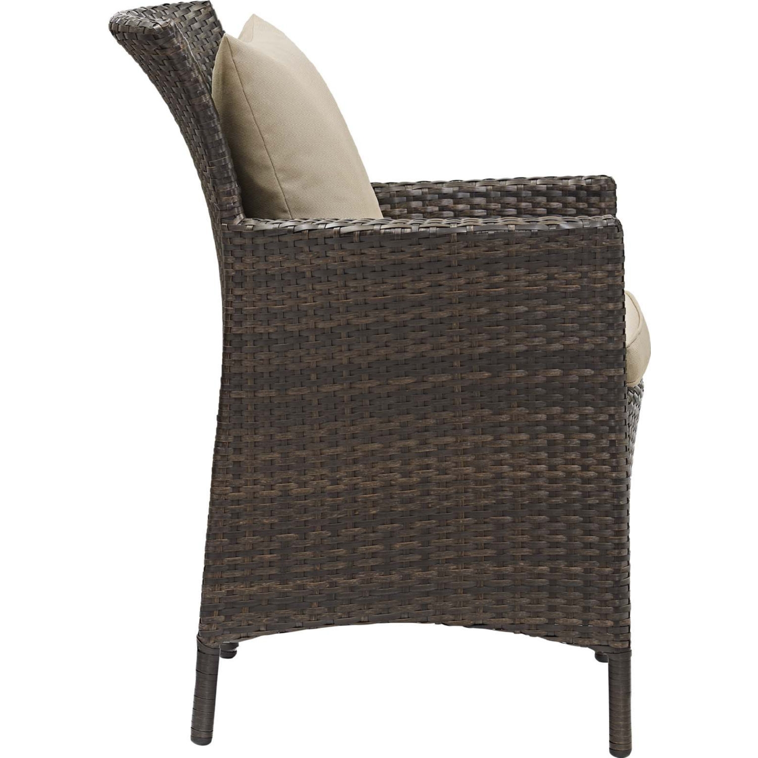 Conduit Outdoor Patio Wicker Rattan Dining Armchair
