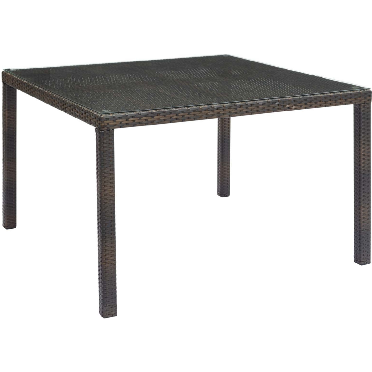 Conduit 47" Outdoor Patio Wicker Rattan/Glass Dining Table