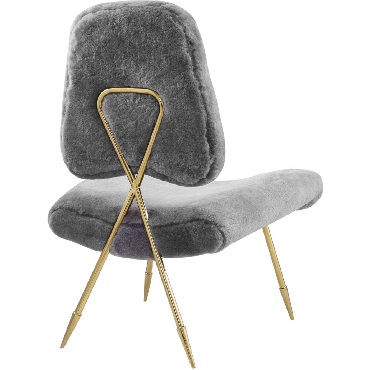 Ponder Upholstered Sheepskin Fur Lounge Chair