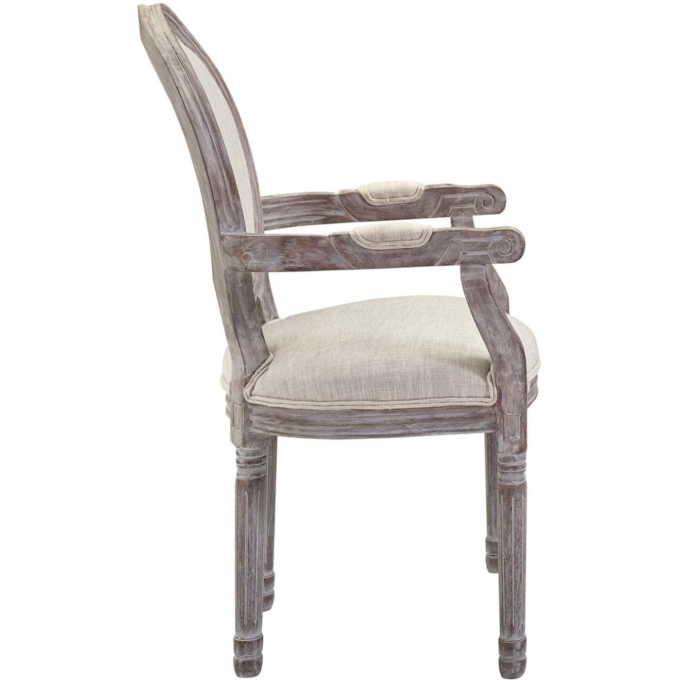 Emanate Vintage French Upholstered Fabric Dining Armchair