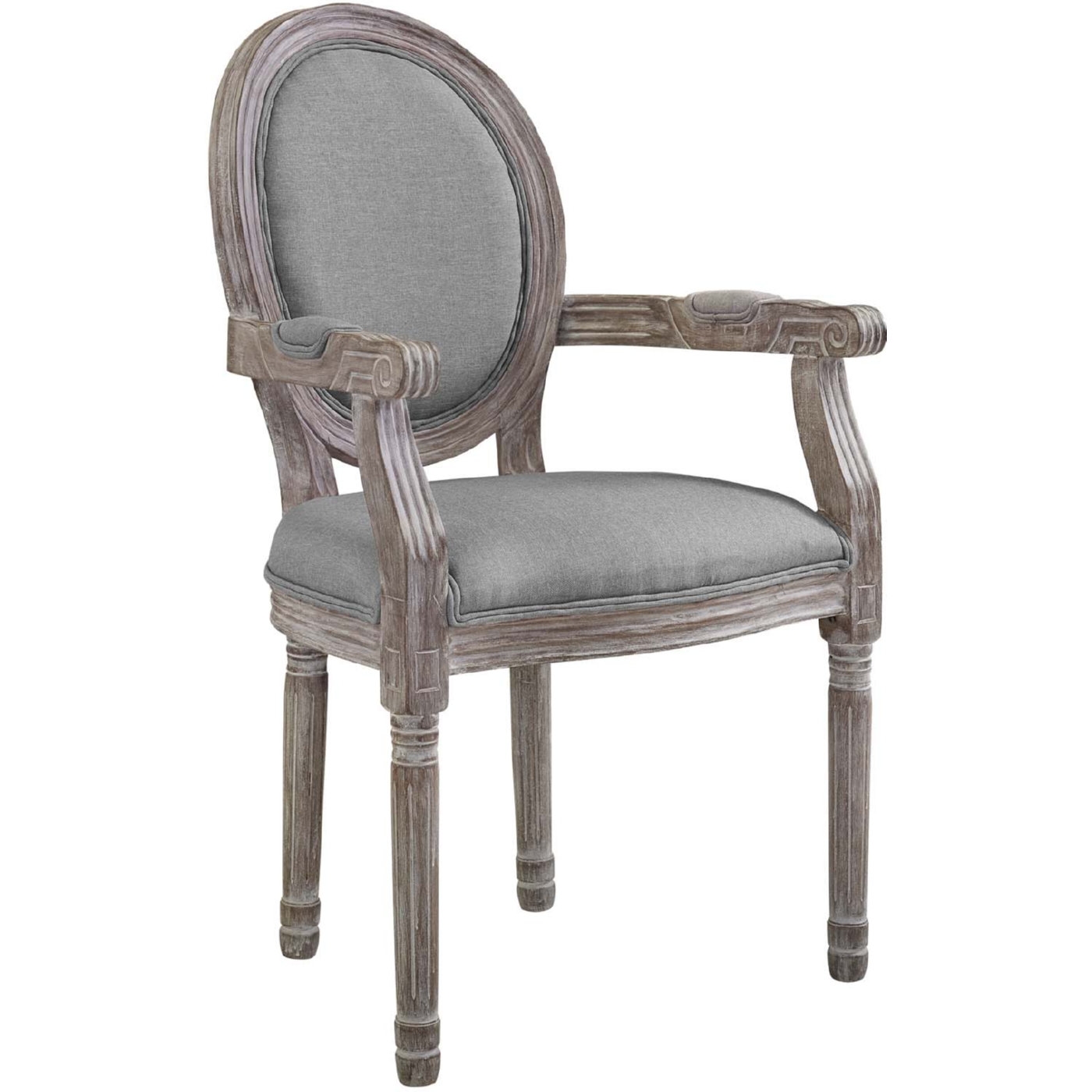 Emanate Vintage French Upholstered Fabric Dining Armchair