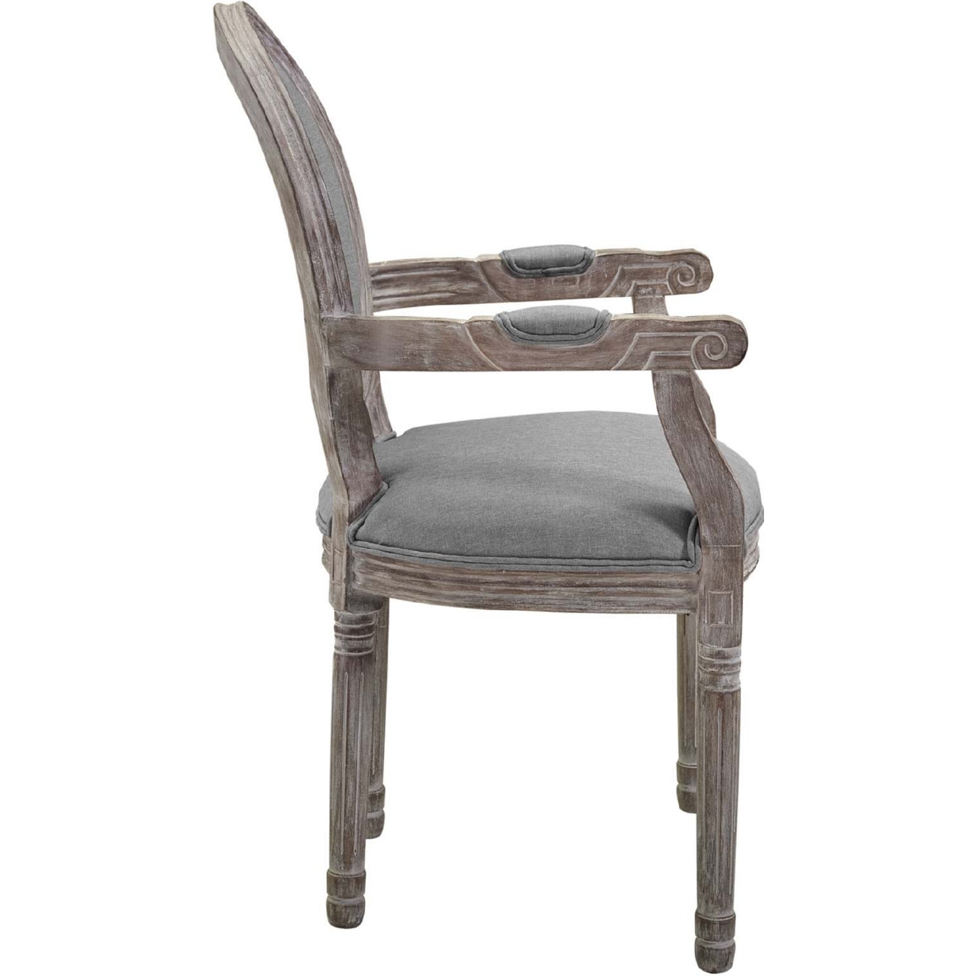Emanate Vintage French Upholstered Fabric Dining Armchair
