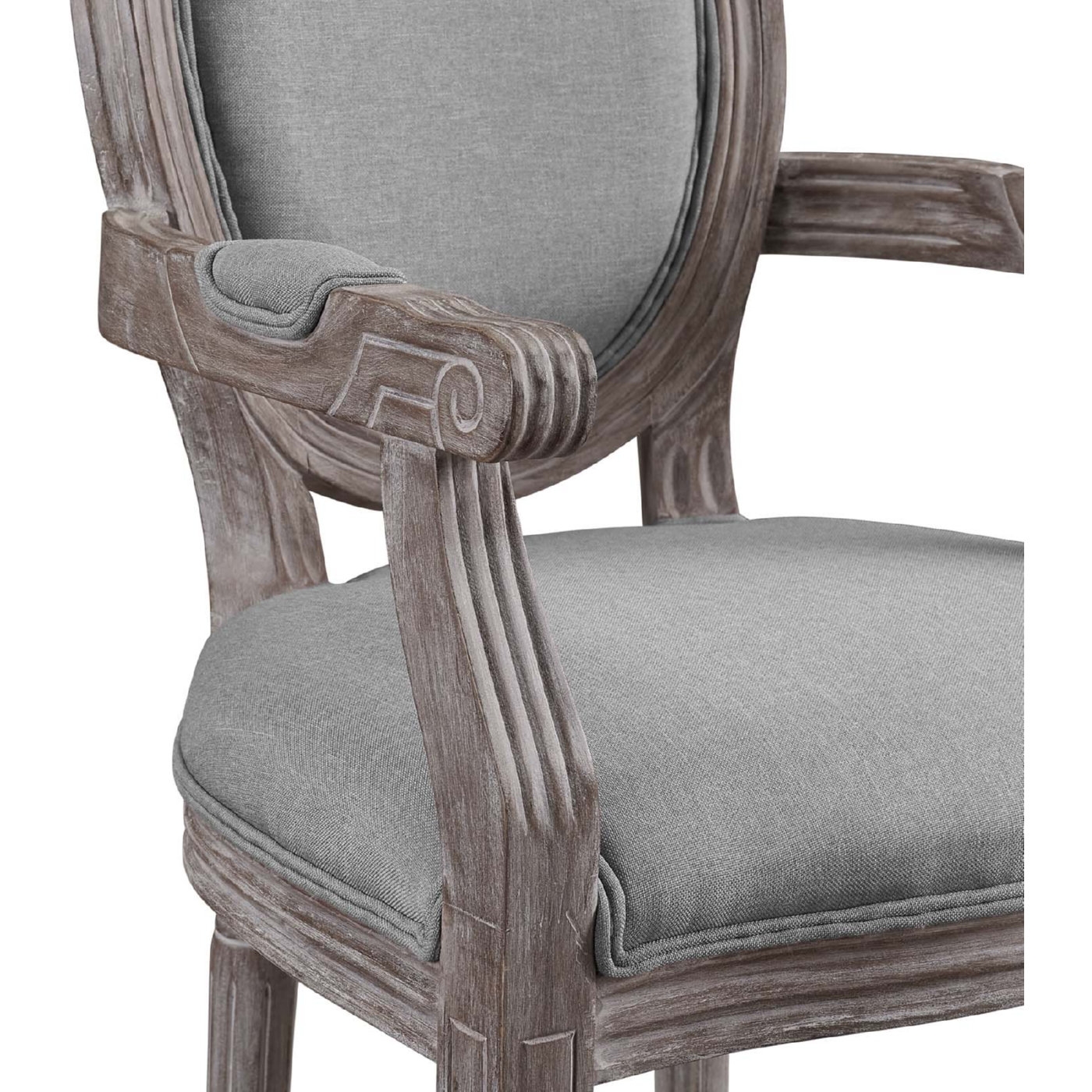 Emanate Vintage French Upholstered Fabric Dining Armchair