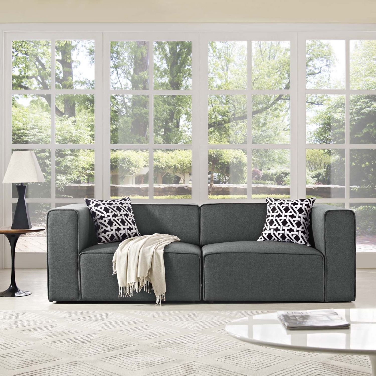 Mingle 2-Pc Upholstered Fabric Sectional Sofa Set