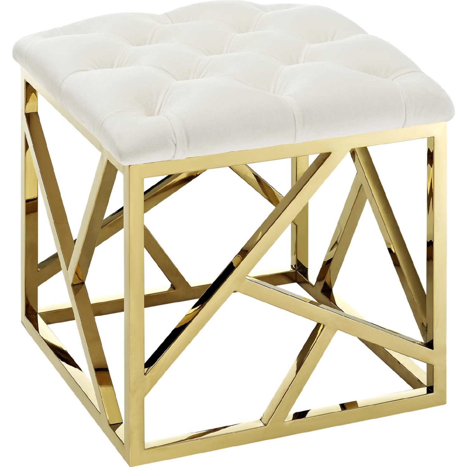 Intersperse Velvet Ottoman