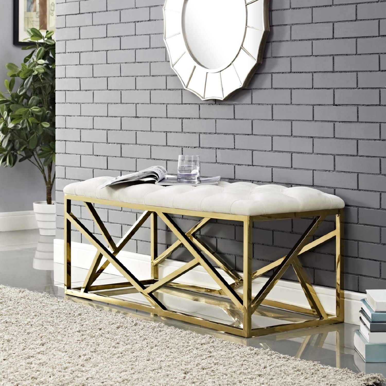 Intersperse Velvet Bench
