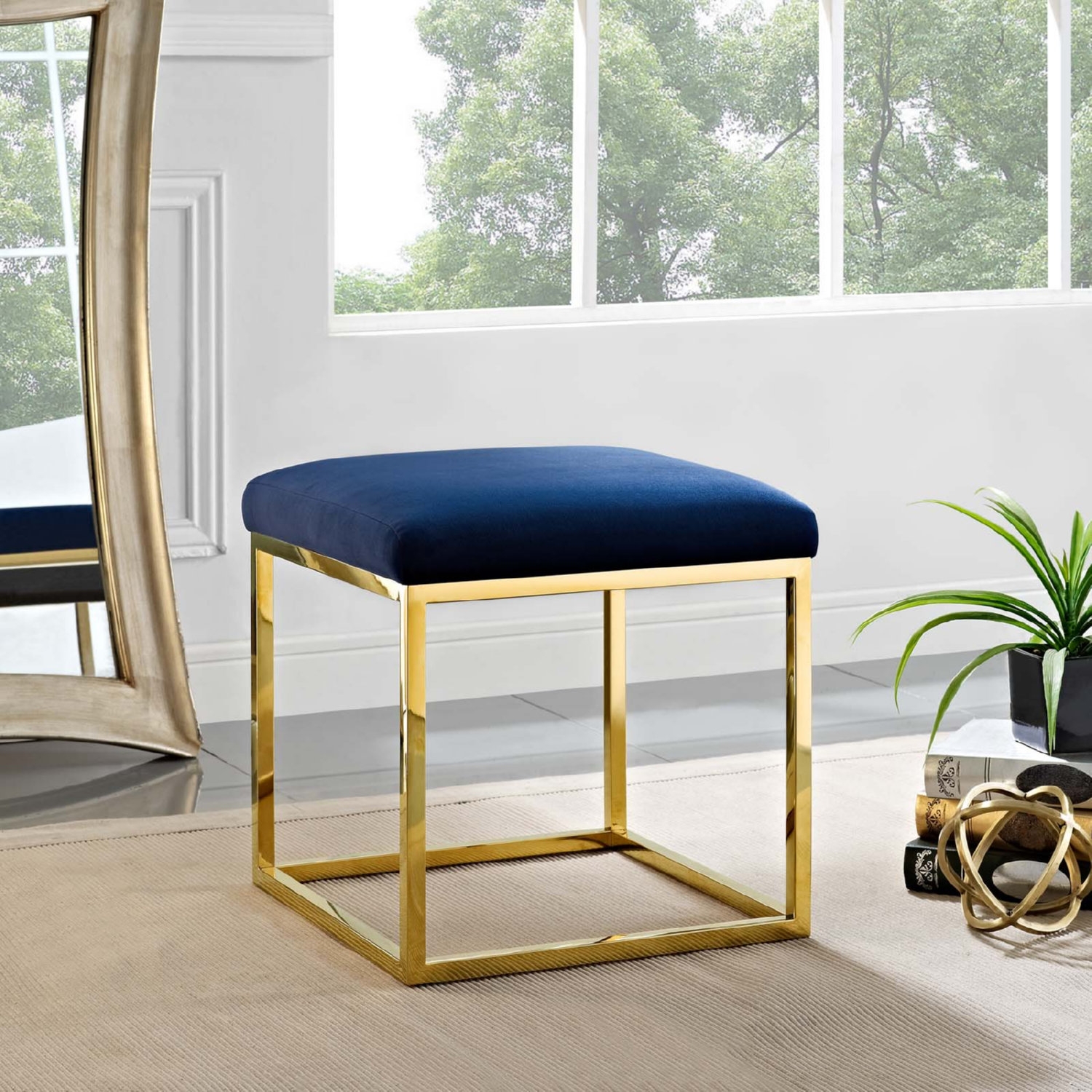 Anticipate Velvet Ottoman