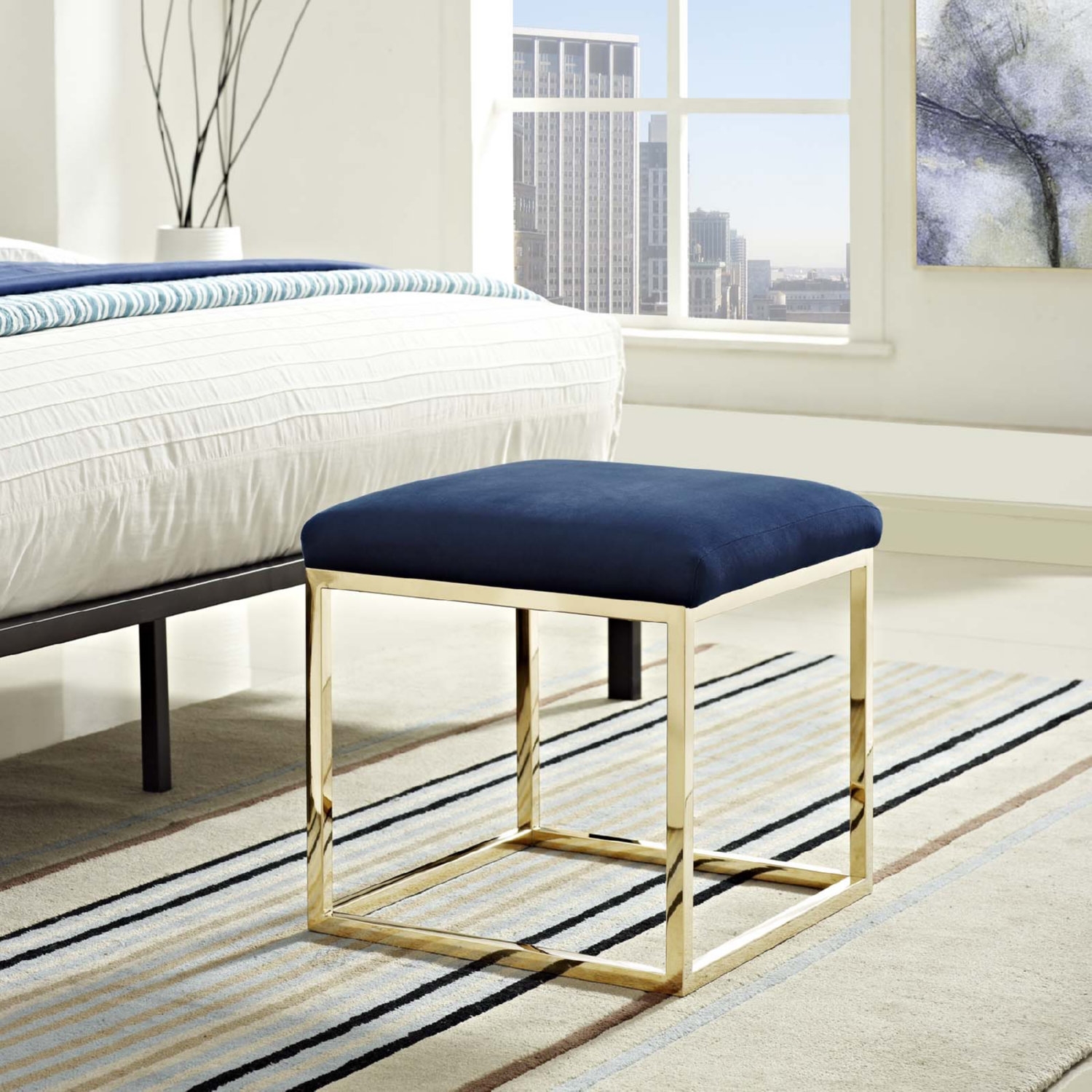 Anticipate Velvet Ottoman