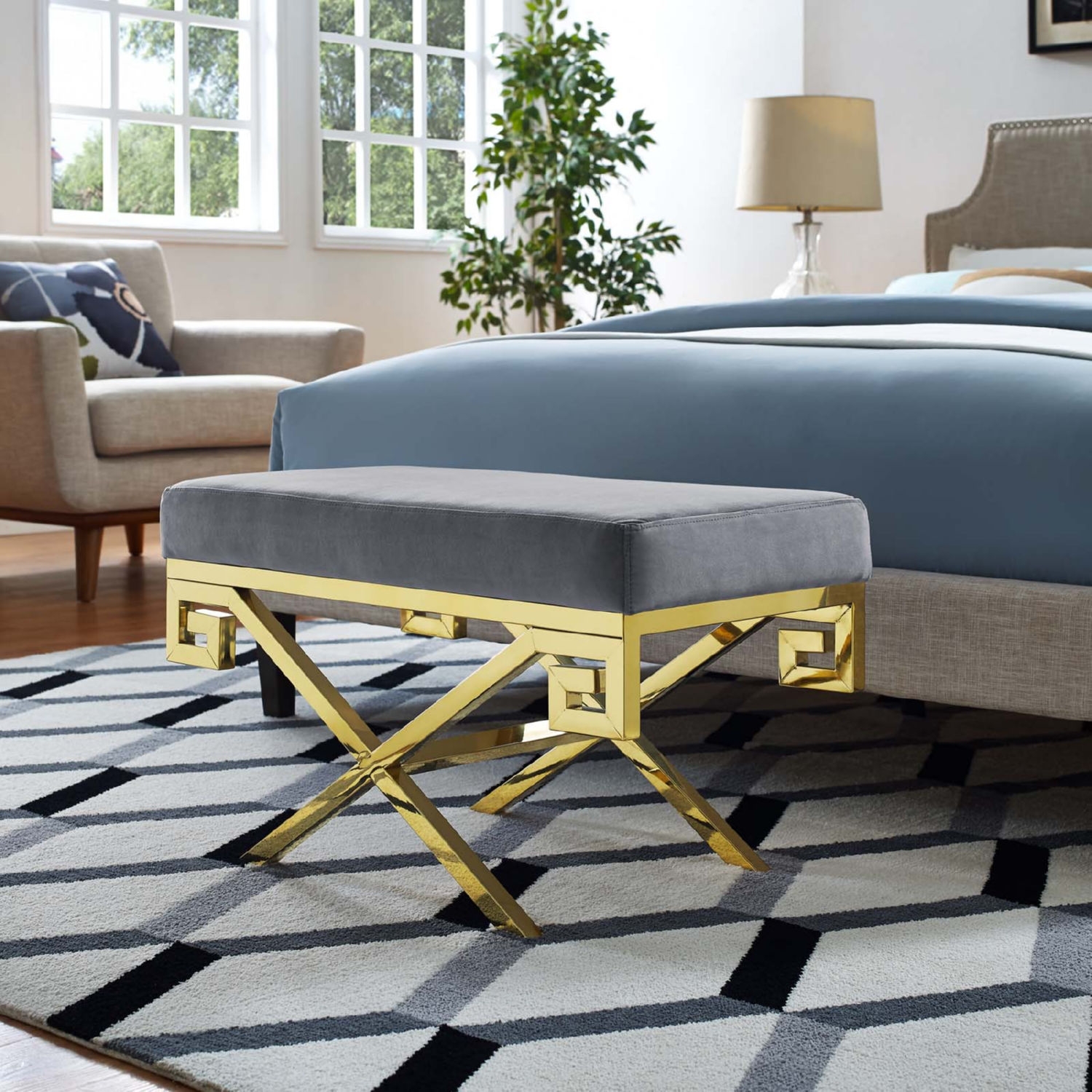 Rove Velvet Bench