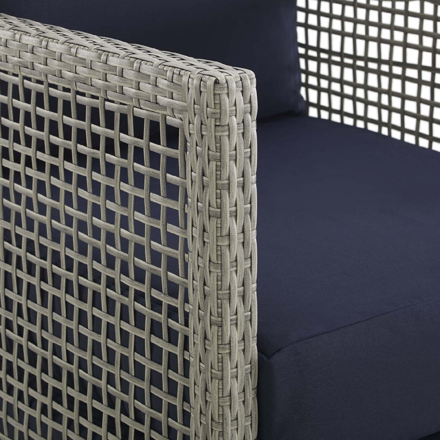 Aura Rattan Outdoor Patio Synthetic Wicker Rattan/Fabric Armchair