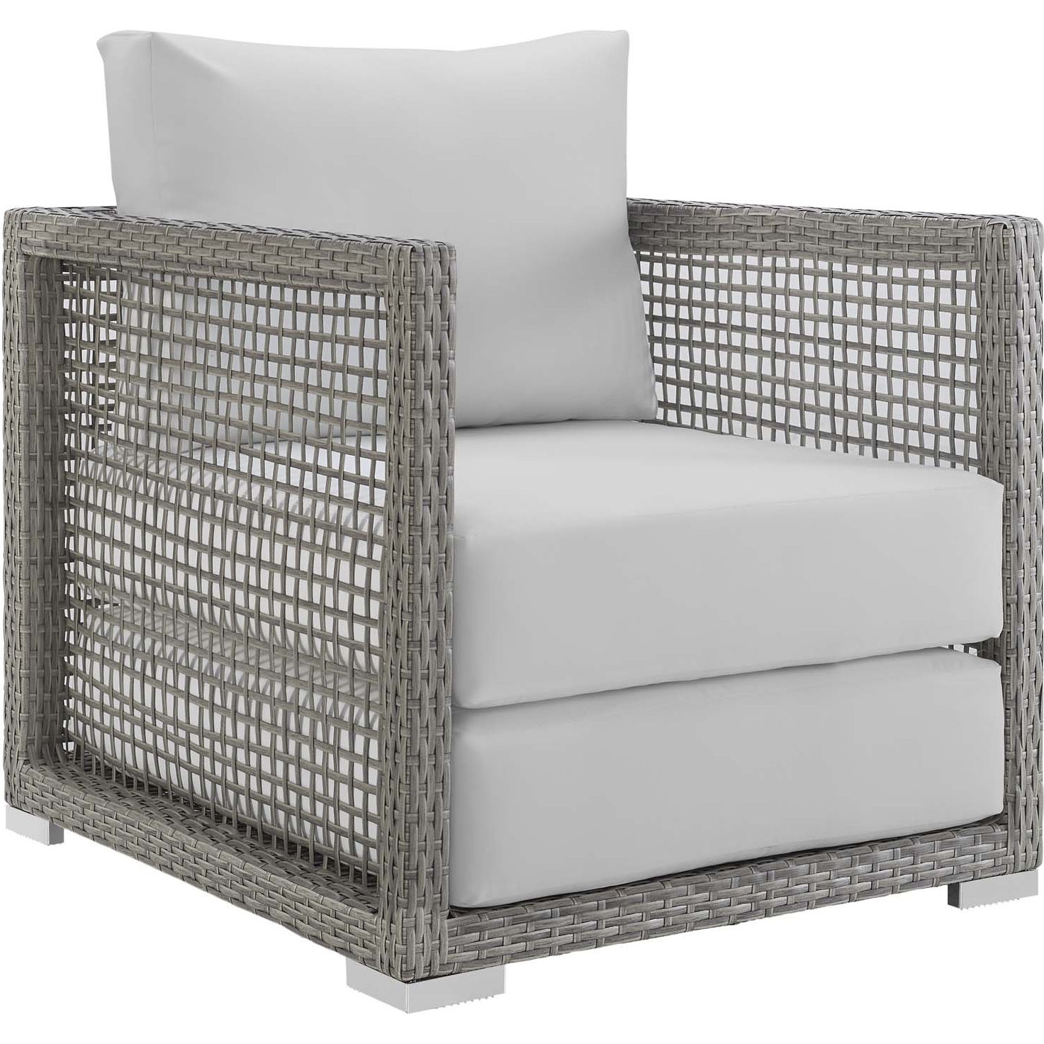 Aura Rattan Outdoor Patio Synthetic Wicker Rattan/Fabric Armchair
