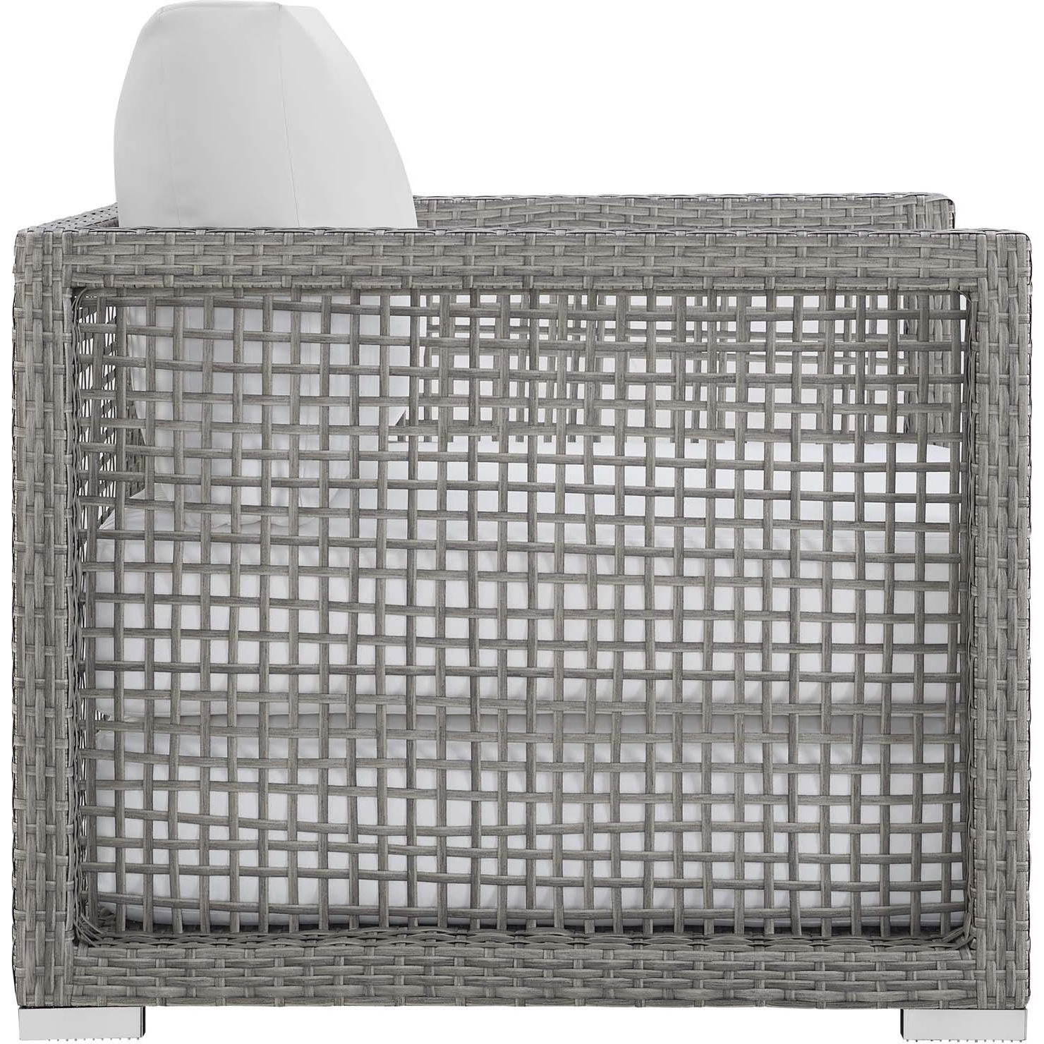 Aura Rattan Outdoor Patio Synthetic Wicker Rattan/Fabric Armchair