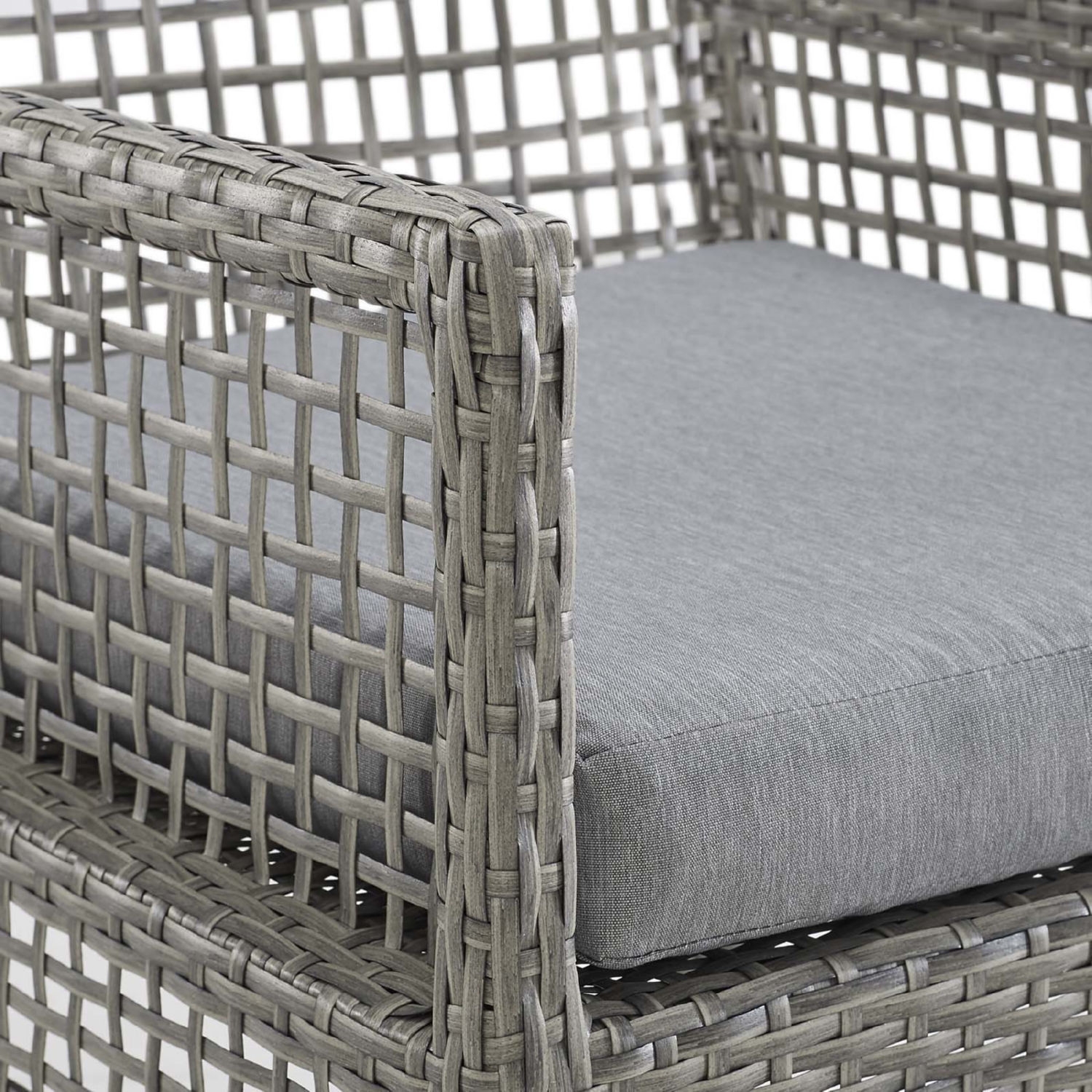 Aura Outdoor Patio Synthetic Wicker Rattan/Fabric Armchair