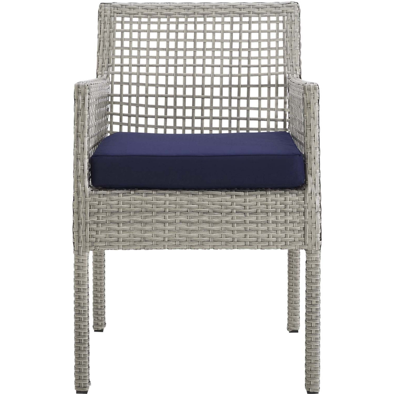 Aura Outdoor Patio Synthetic Wicker Rattan/Fabric Armchair