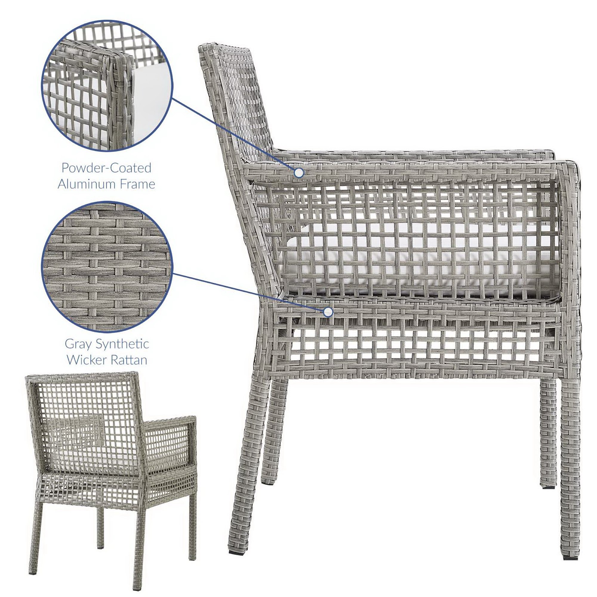 Aura 7-Piece Outdoor Patio Wicker Rattan Set