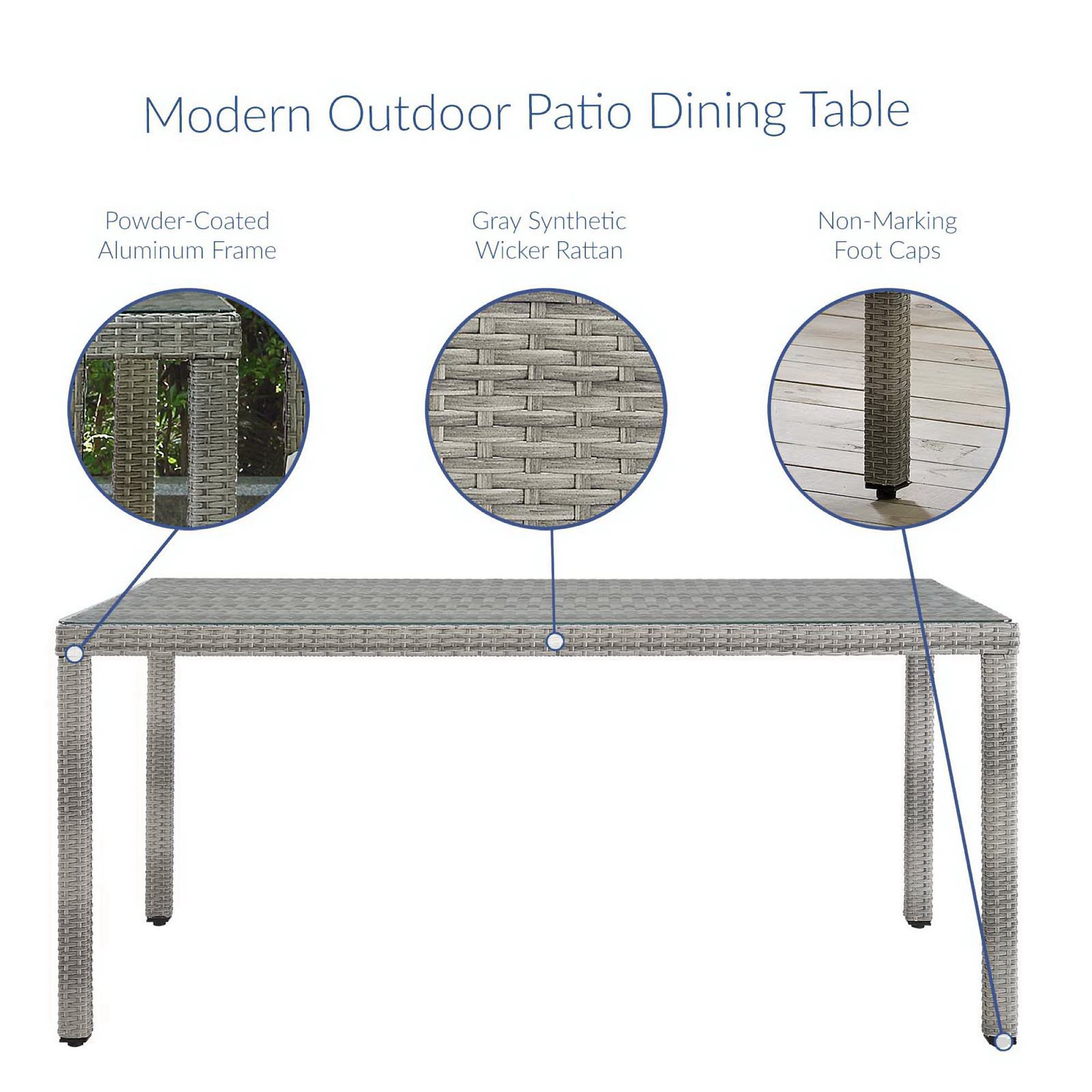 Aura 7-Piece Outdoor Patio Wicker Rattan Set