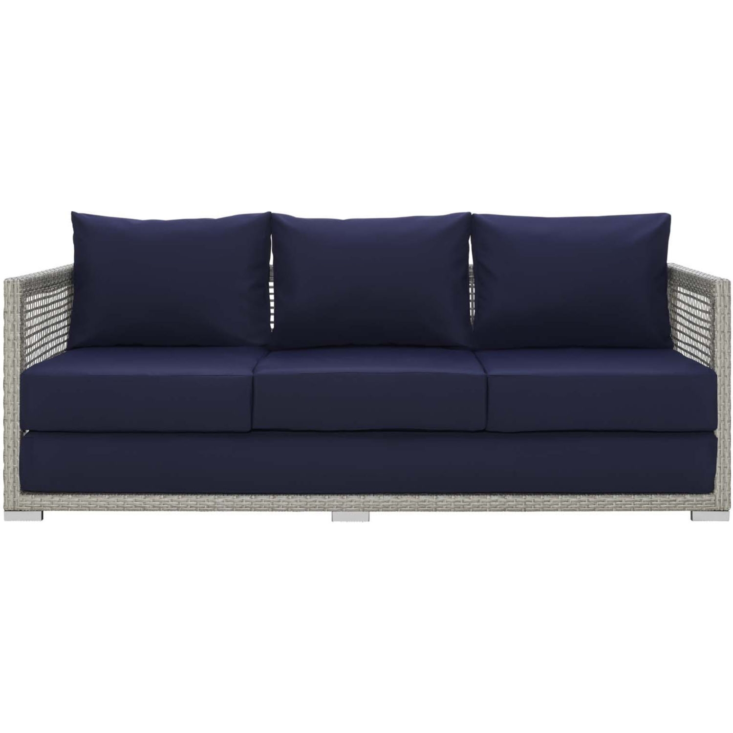 Aura Outdoor Patio Wicker Rattan/Fabric Sofa