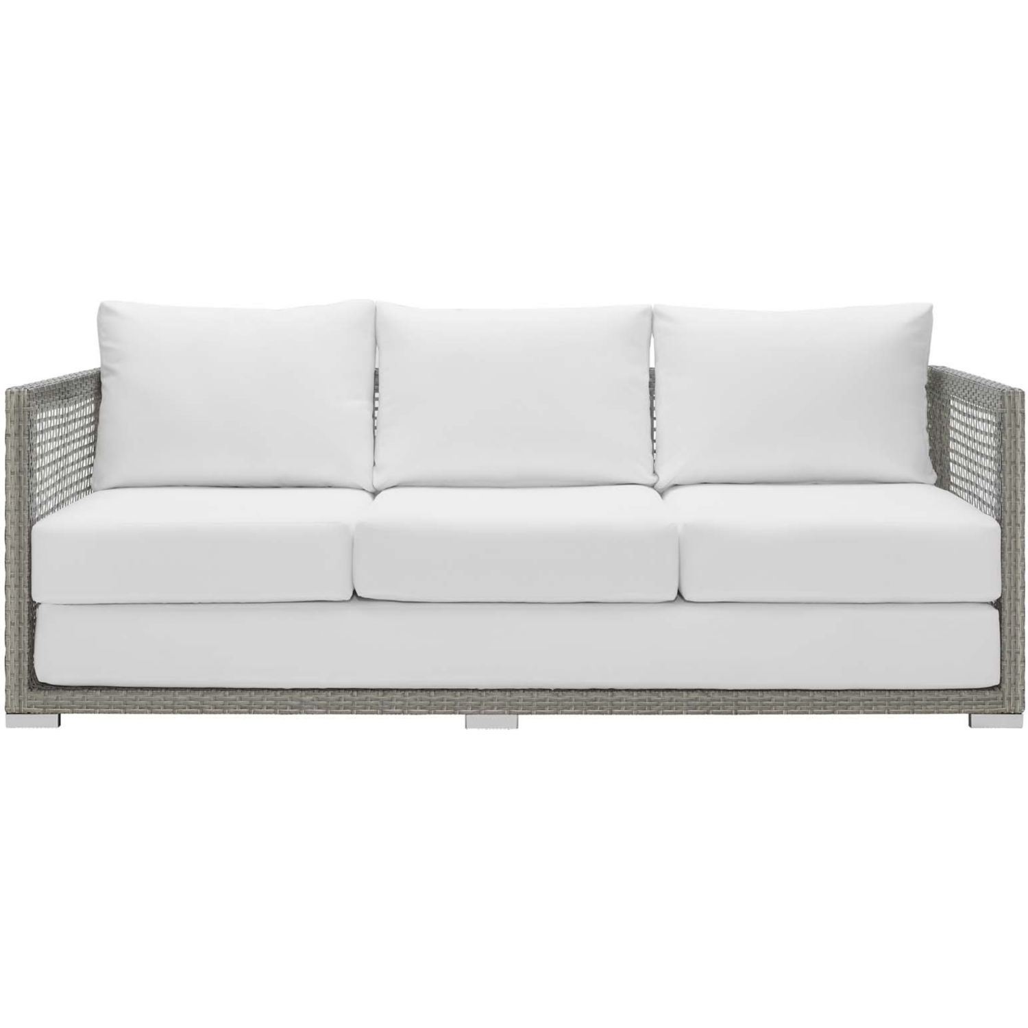 Aura Outdoor Patio Wicker Rattan/Fabric Sofa