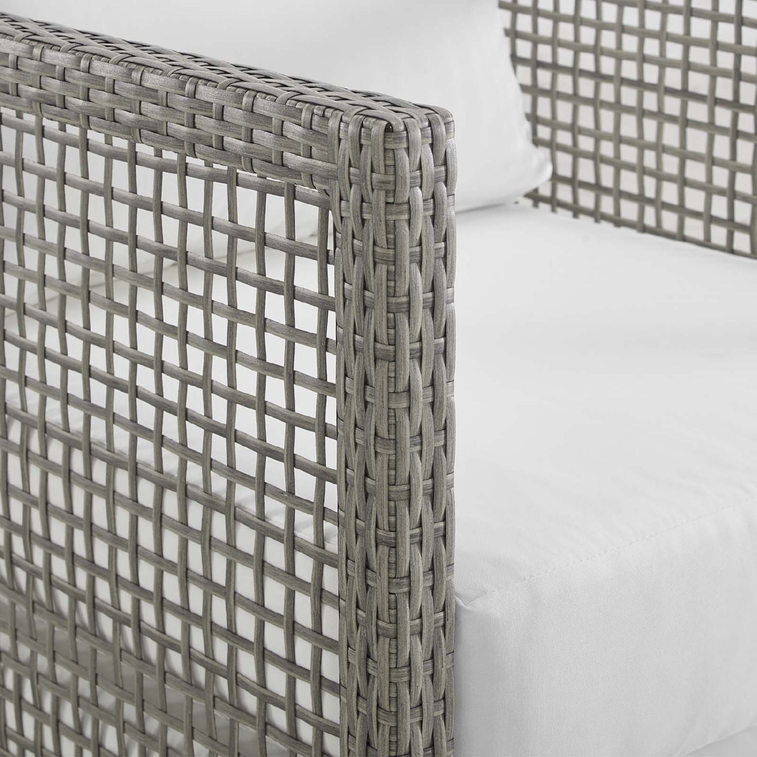 Aura Outdoor Patio Wicker Rattan/Fabric Sofa