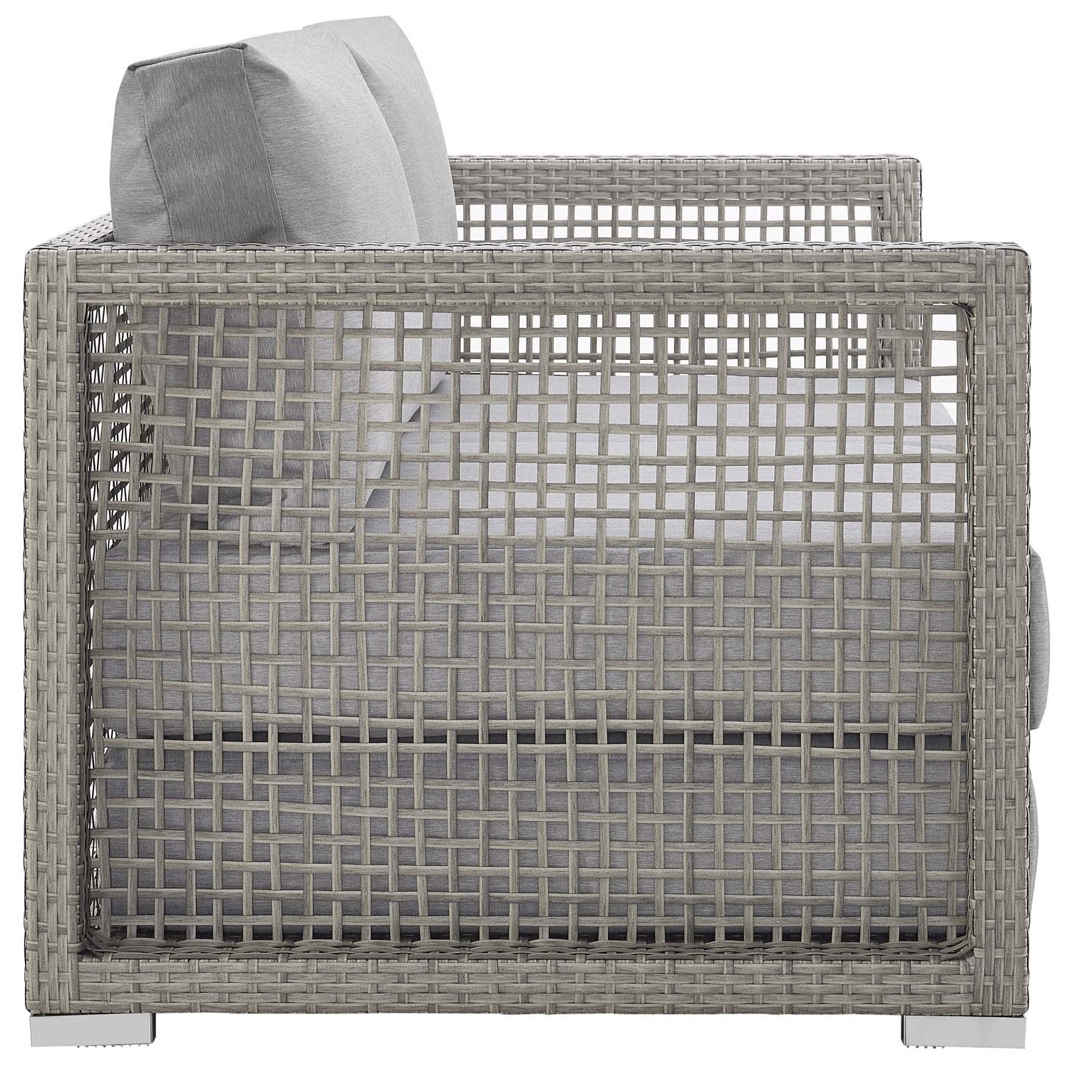 Aura Outdoor Patio Wicker Rattan/Fabric Loveseat