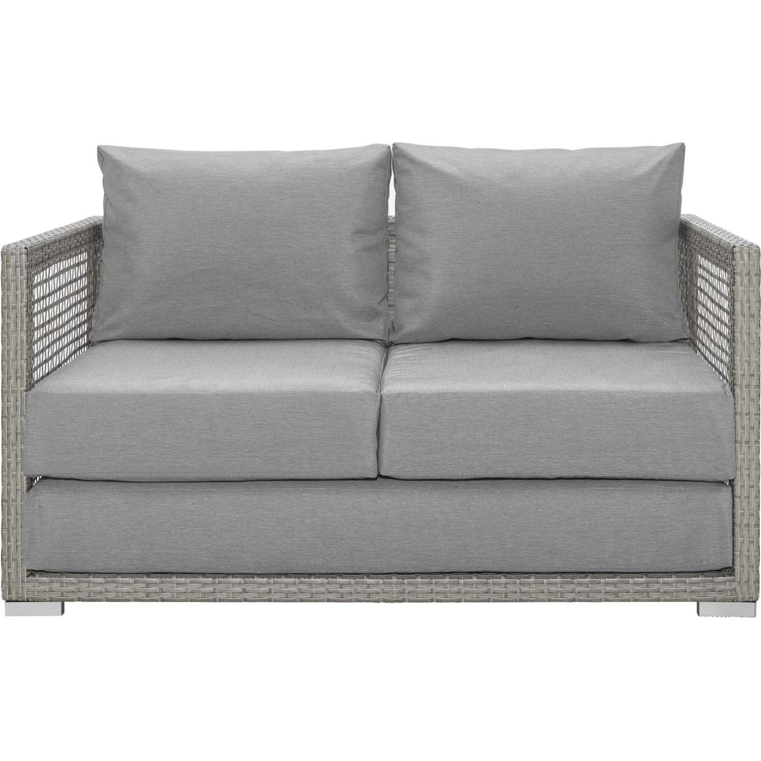 Aura Outdoor Patio Wicker Rattan/Fabric Loveseat