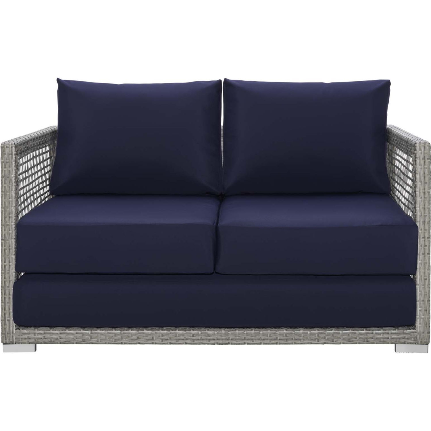 Aura Outdoor Patio Wicker Rattan/Fabric Loveseat