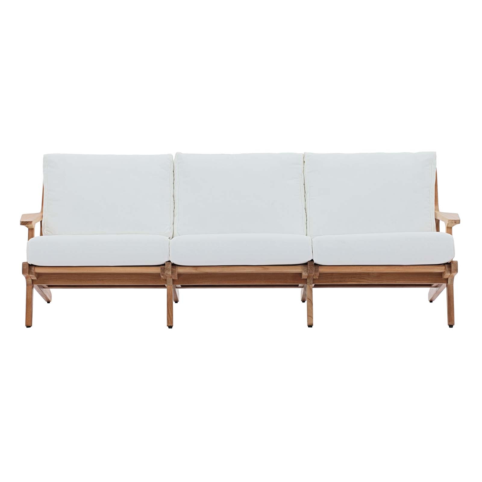 Saratoga Outdoor Patio Teak/Fabric Wood Sofa