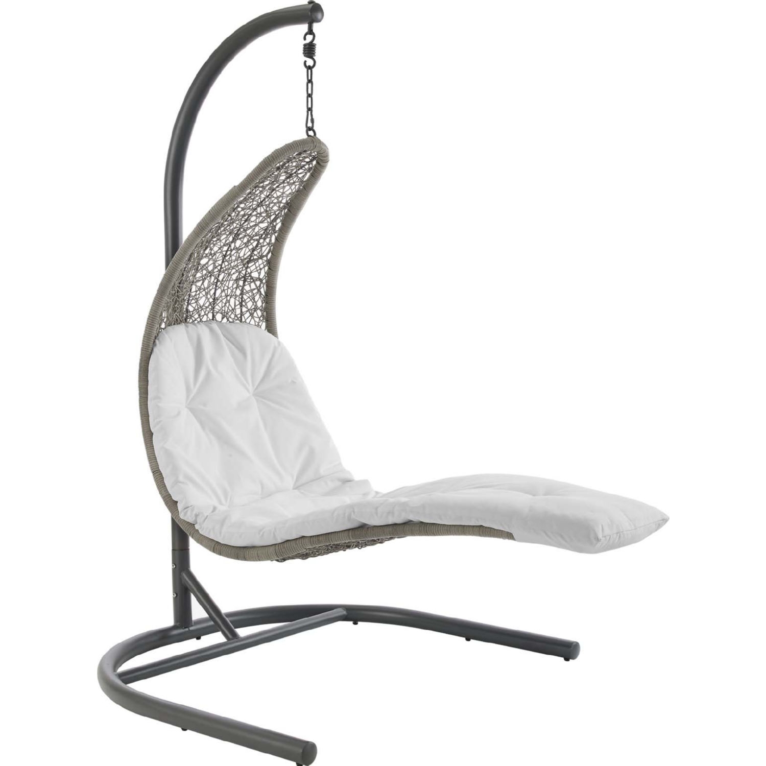 Landscape Outdoor Patio Synthetic Rattan/Fabric Swing Chair w/Hanging Chaise Lounge