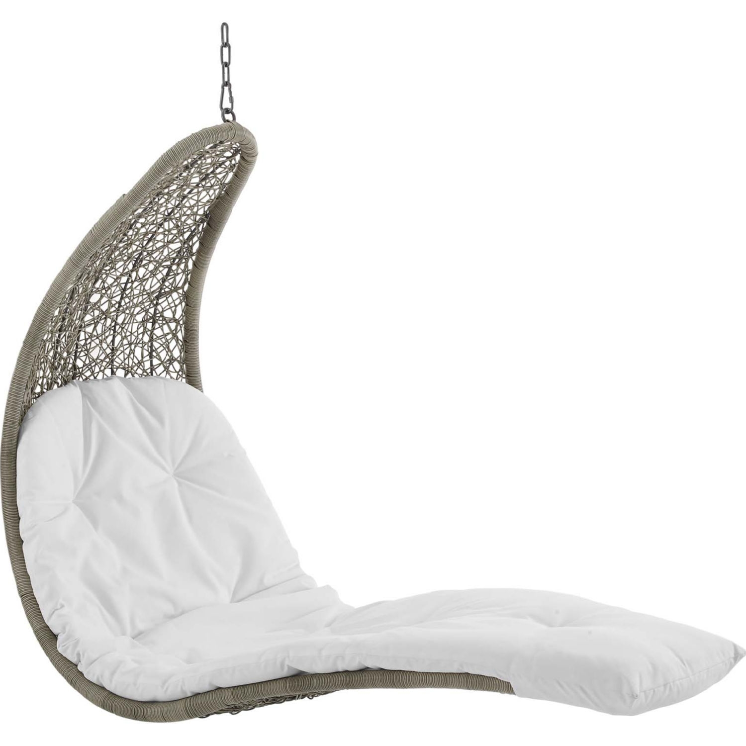 Landscape Outdoor Patio Synthetic Rattan/Fabric Swing Chair w/Hanging Chaise Lounge