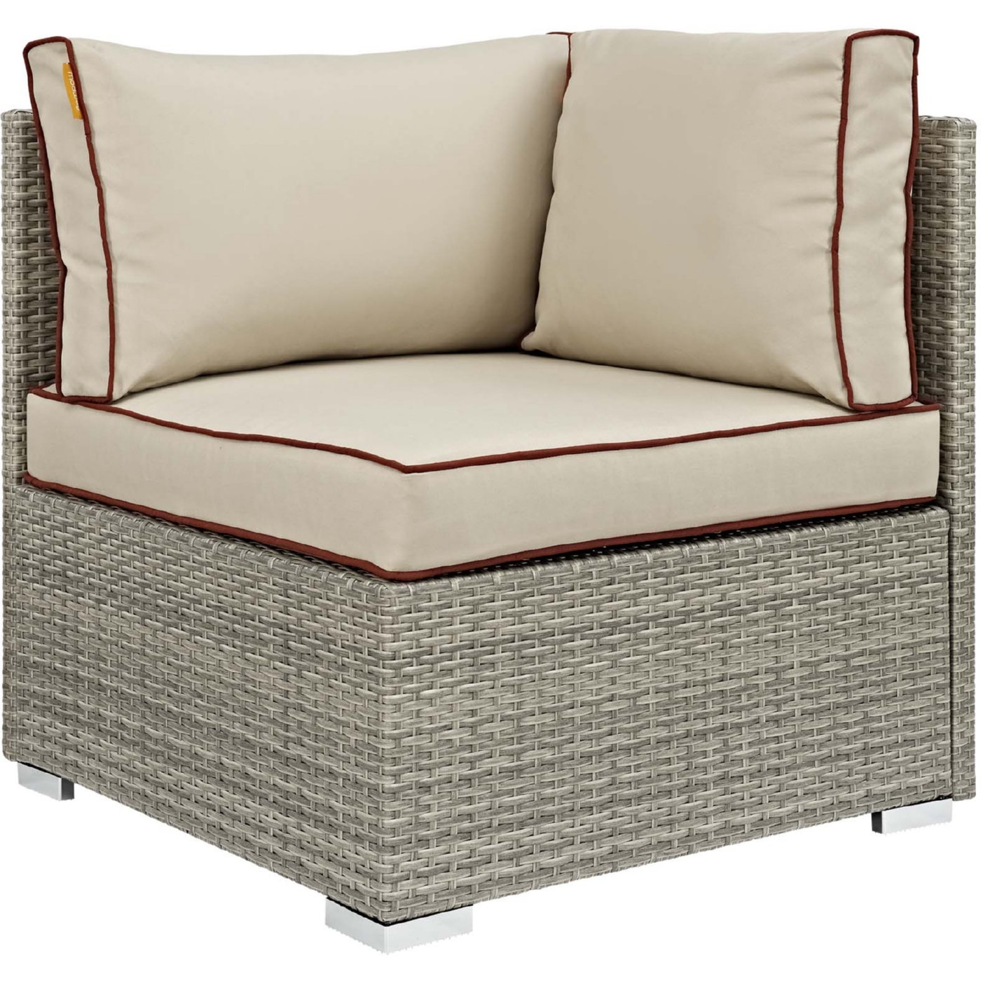 Repose Outdoor Patio Synthetic PE Rattan/Fabric Corner Chair