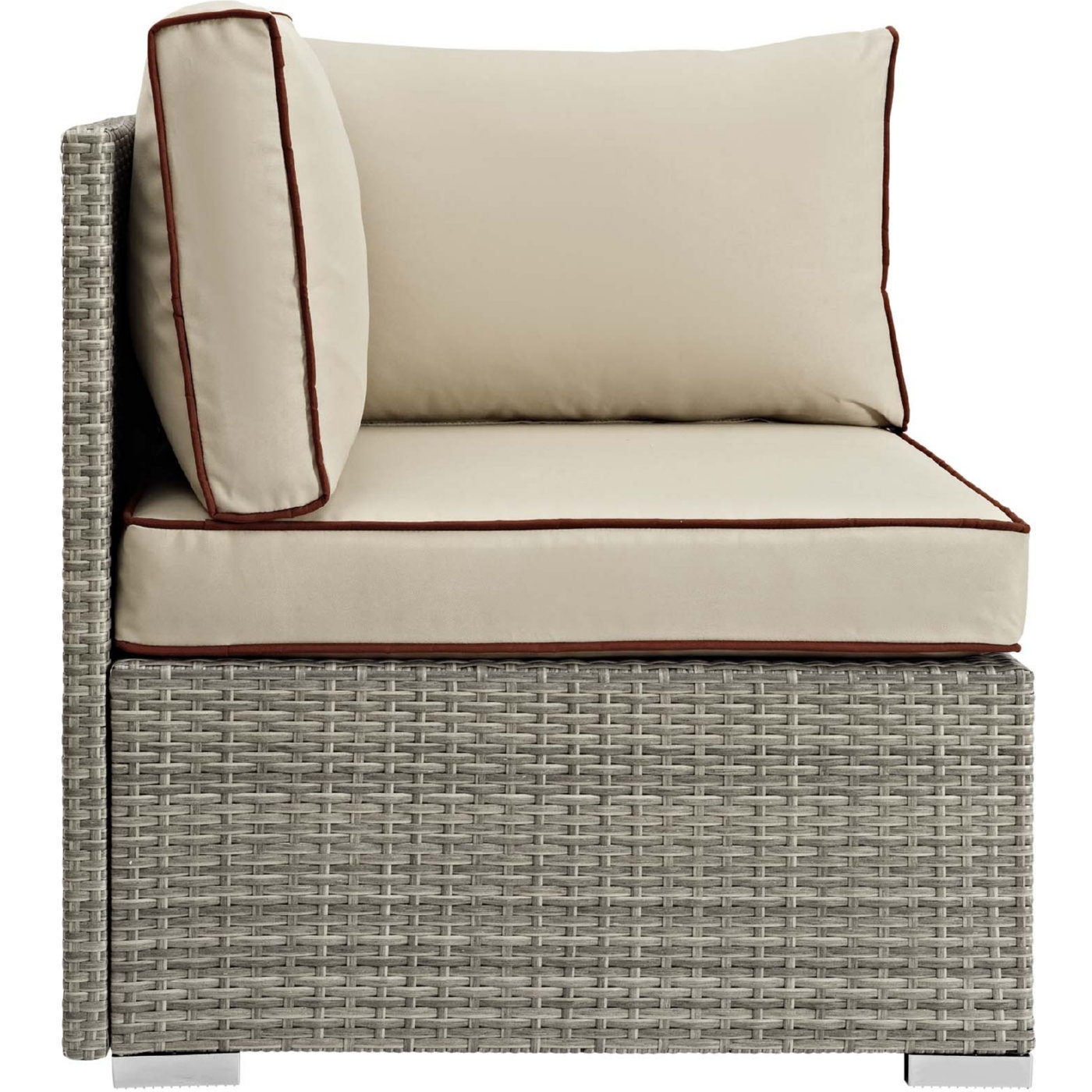 Repose Outdoor Patio Synthetic PE Rattan/Fabric Corner Chair
