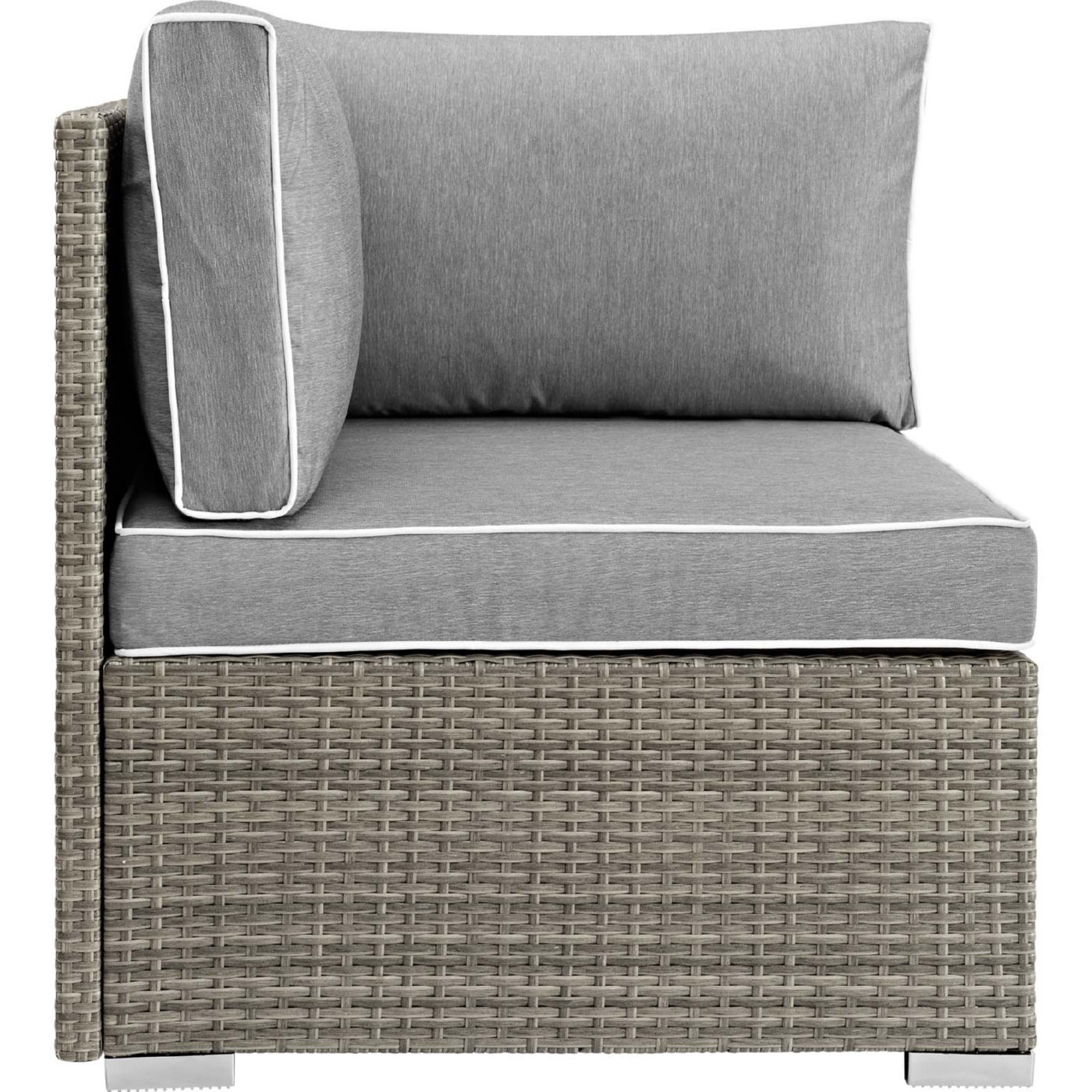 Repose Outdoor Patio Synthetic PE Rattan/Fabric Corner Chair