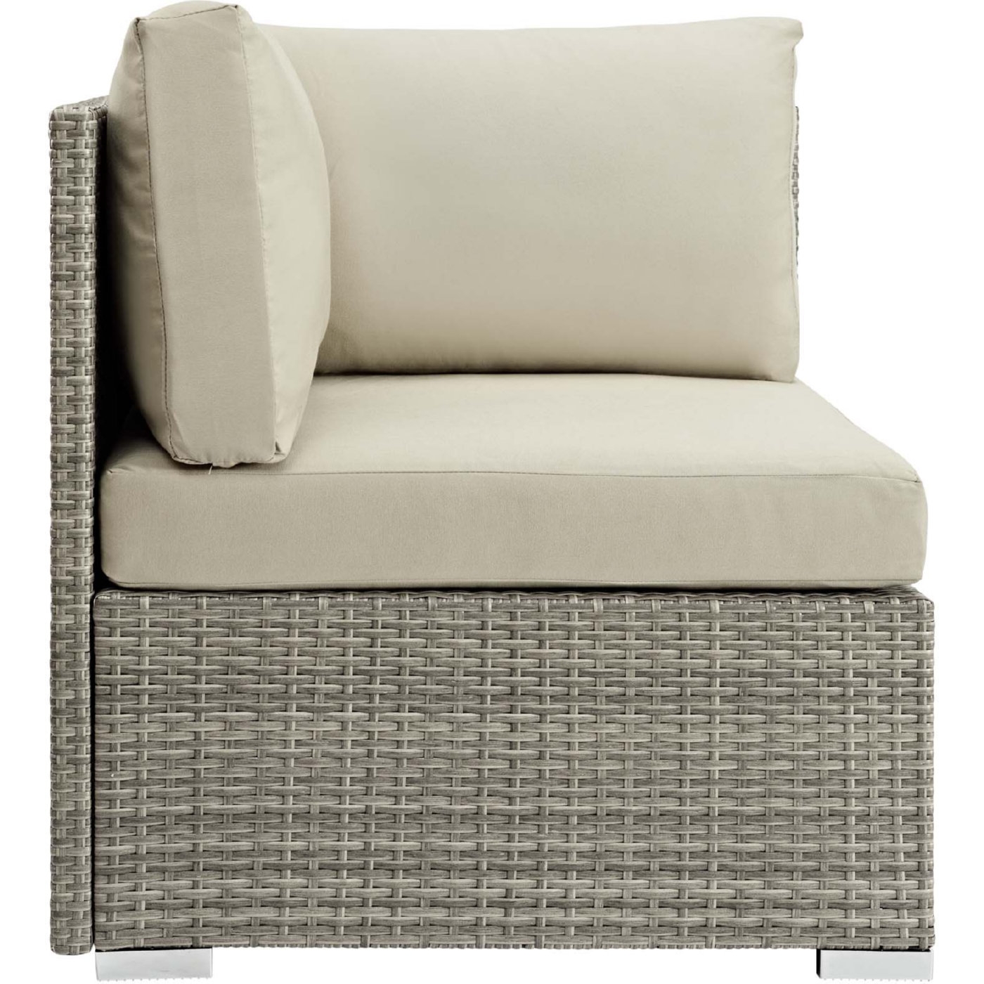 Repose Outdoor Patio Sunbrella Fabric/Synthetic PE Rattan Corner Chair